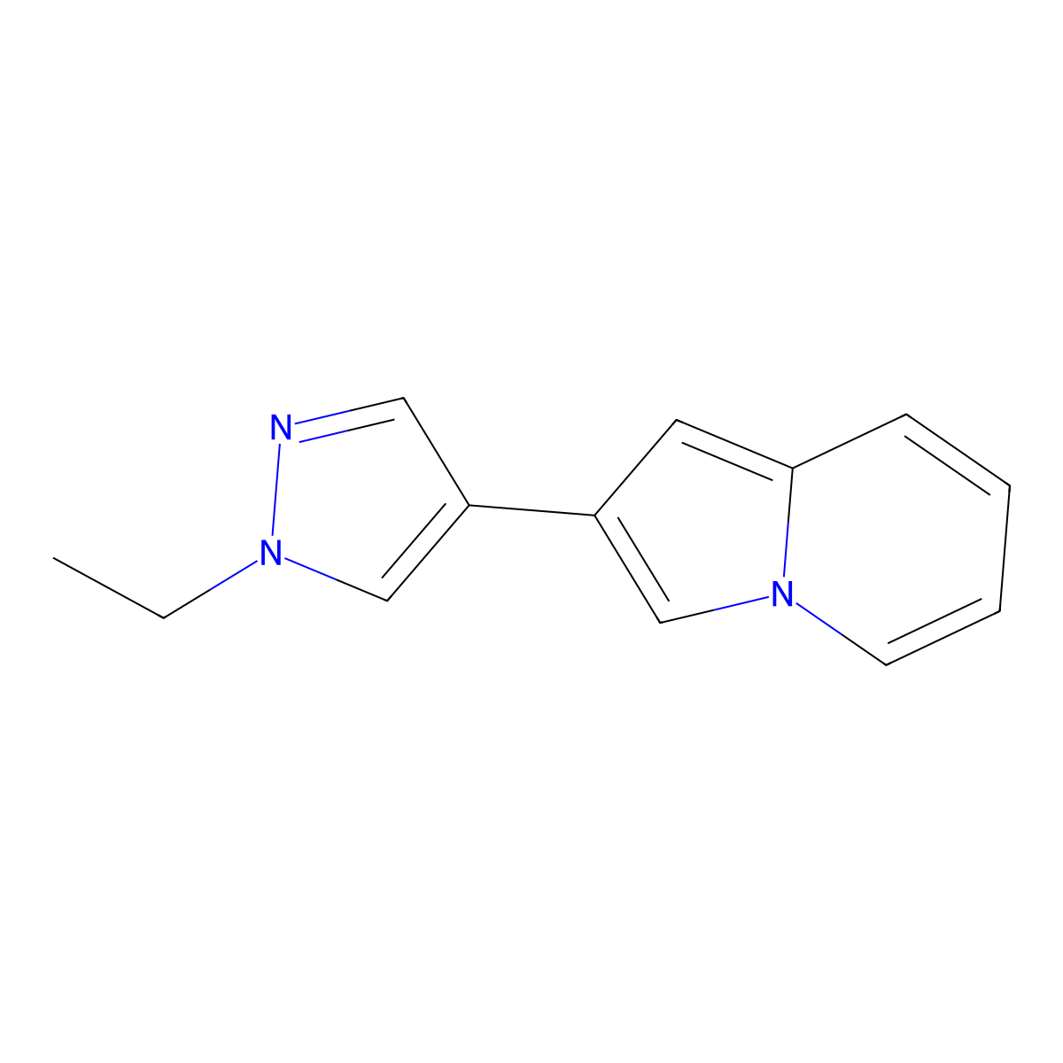 2-(1-ethyl-1H-pyrazol-4-yl)indolizine molecular structure, CAS 1171157-11-1