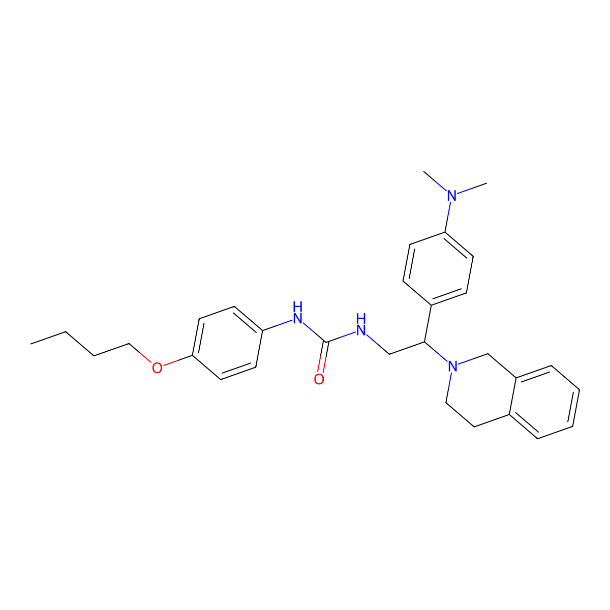 1-(4-butoxyphenyl)-3-(2-(3,4-dihydroisoquinolin-2(1H)-yl)-2-(4-(dimethylamino)phenyl)ethyl)urea molecular structure, CAS 1171157-33-7