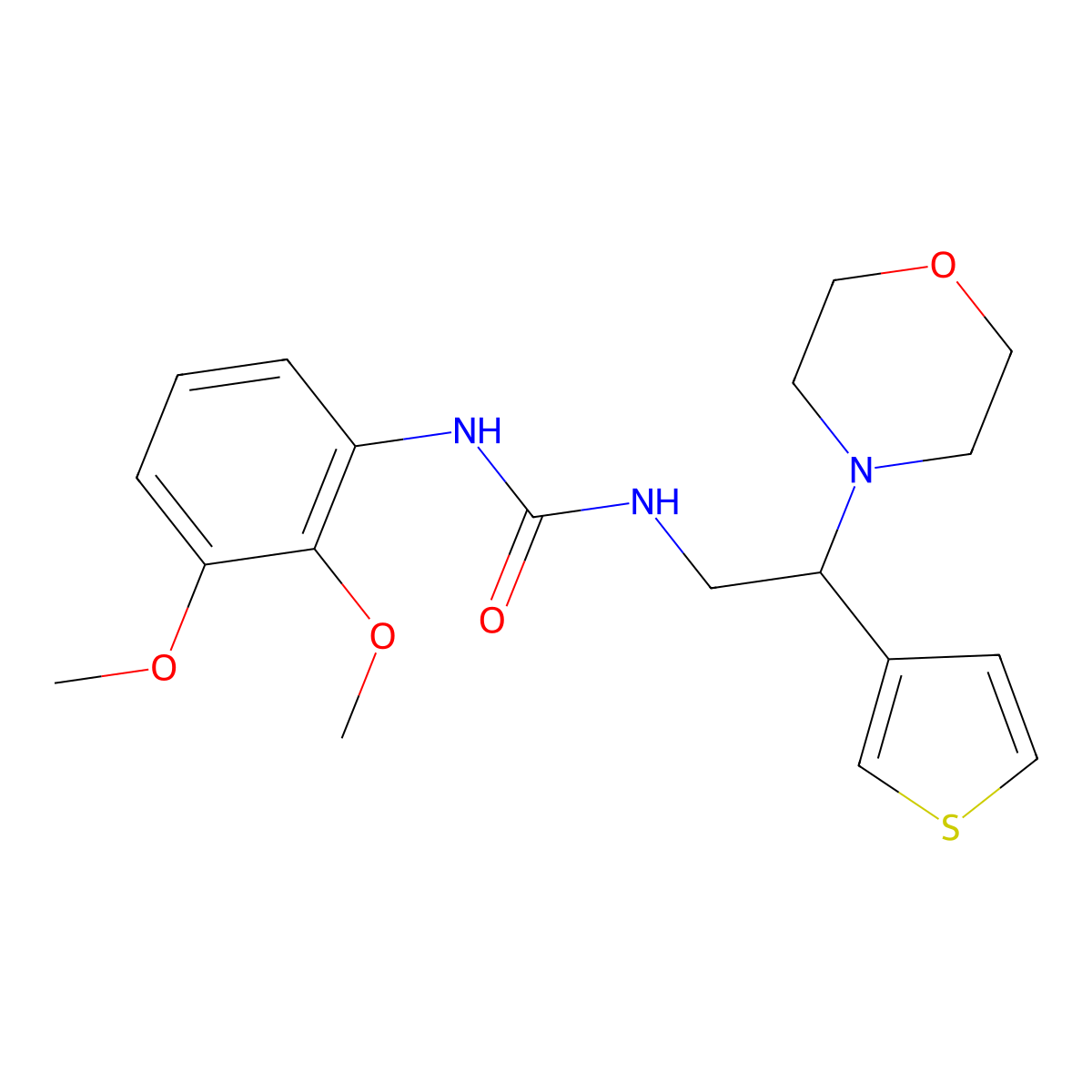 1-(2,3-Dimethoxyphenyl)-3-(2-morpholino-2-(thiophen-3-yl)ethyl)urea molecular structure, CAS 1171157-48-4