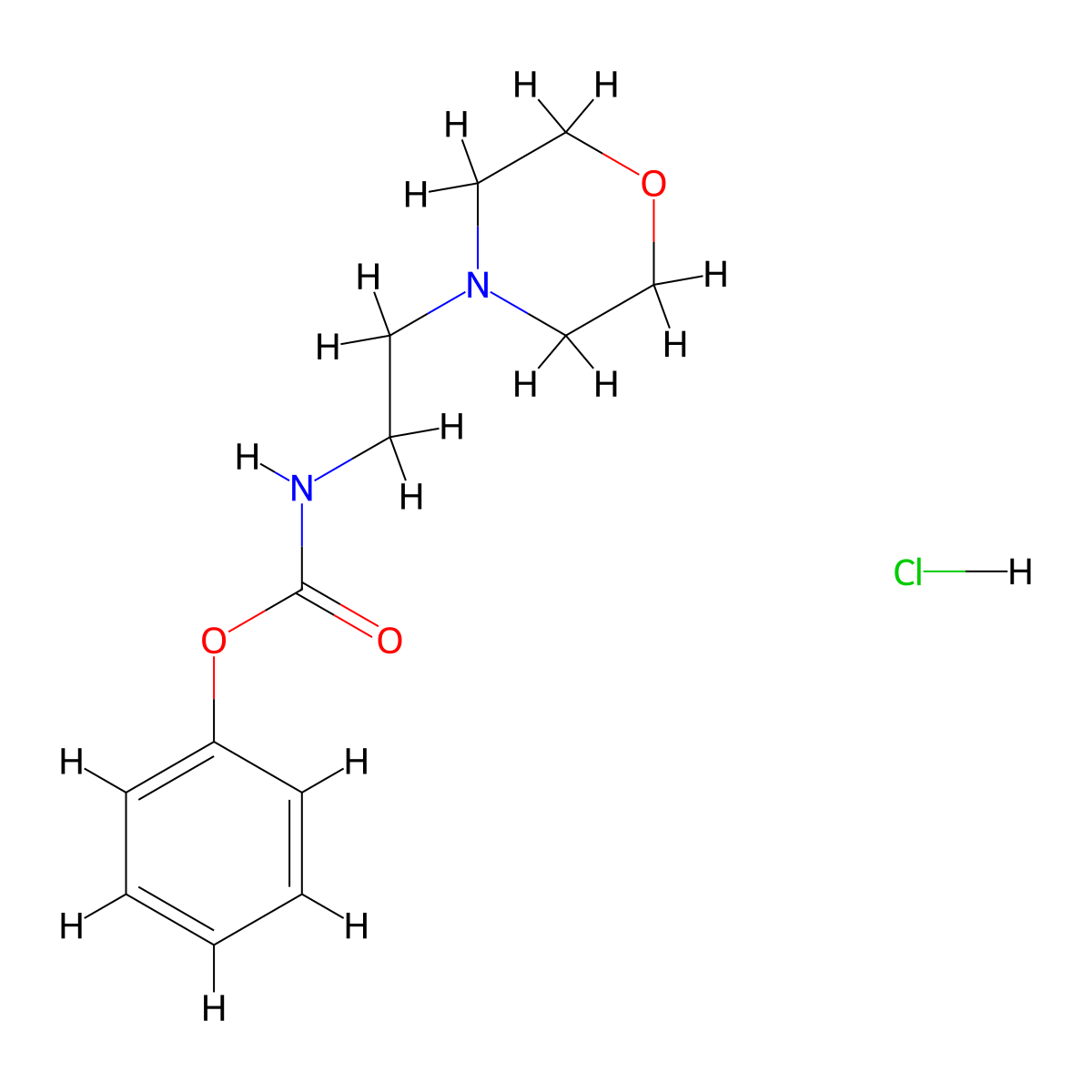 Phenyl (2-morpholinoethyl)carbamate hydrochloride molecular structure, CAS 1171158-20-5