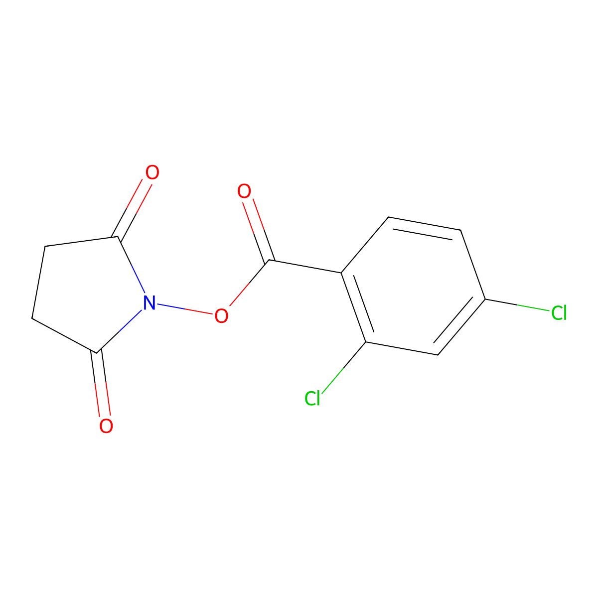 1-{[(2,4-Dichlorophenyl)carbonyl]oxy}pyrrolidine-2,5-dione molecular structure, CAS 117116-00-4