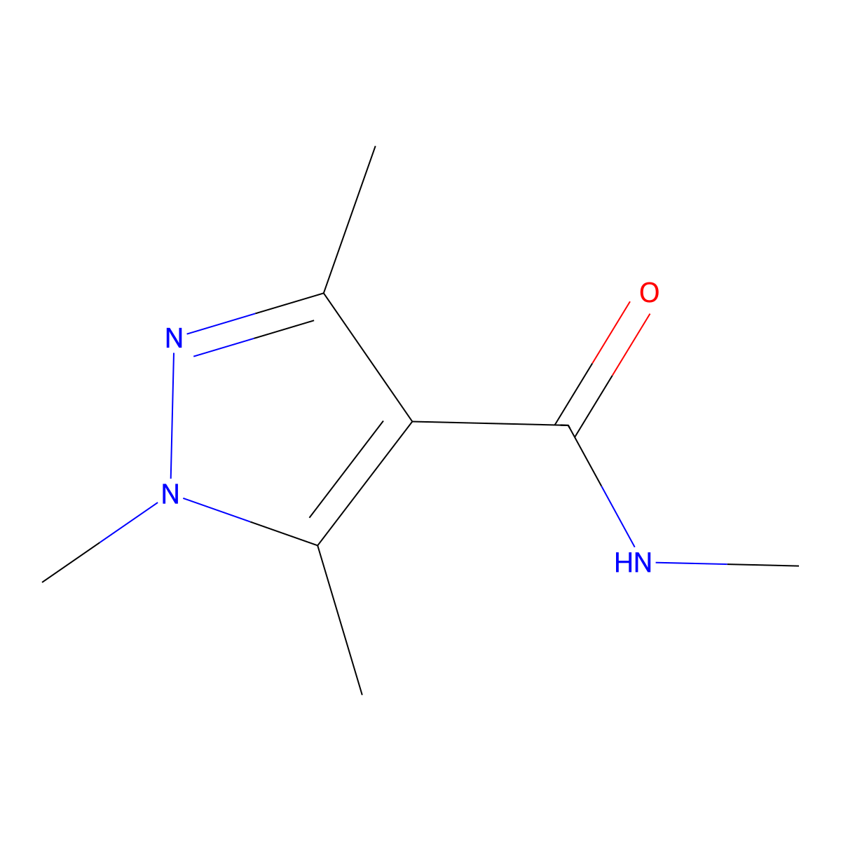 N,1,3,5-Tetramethyl-1H-pyrazole-4-carboxamide molecular structure, CAS 1171164-93-4