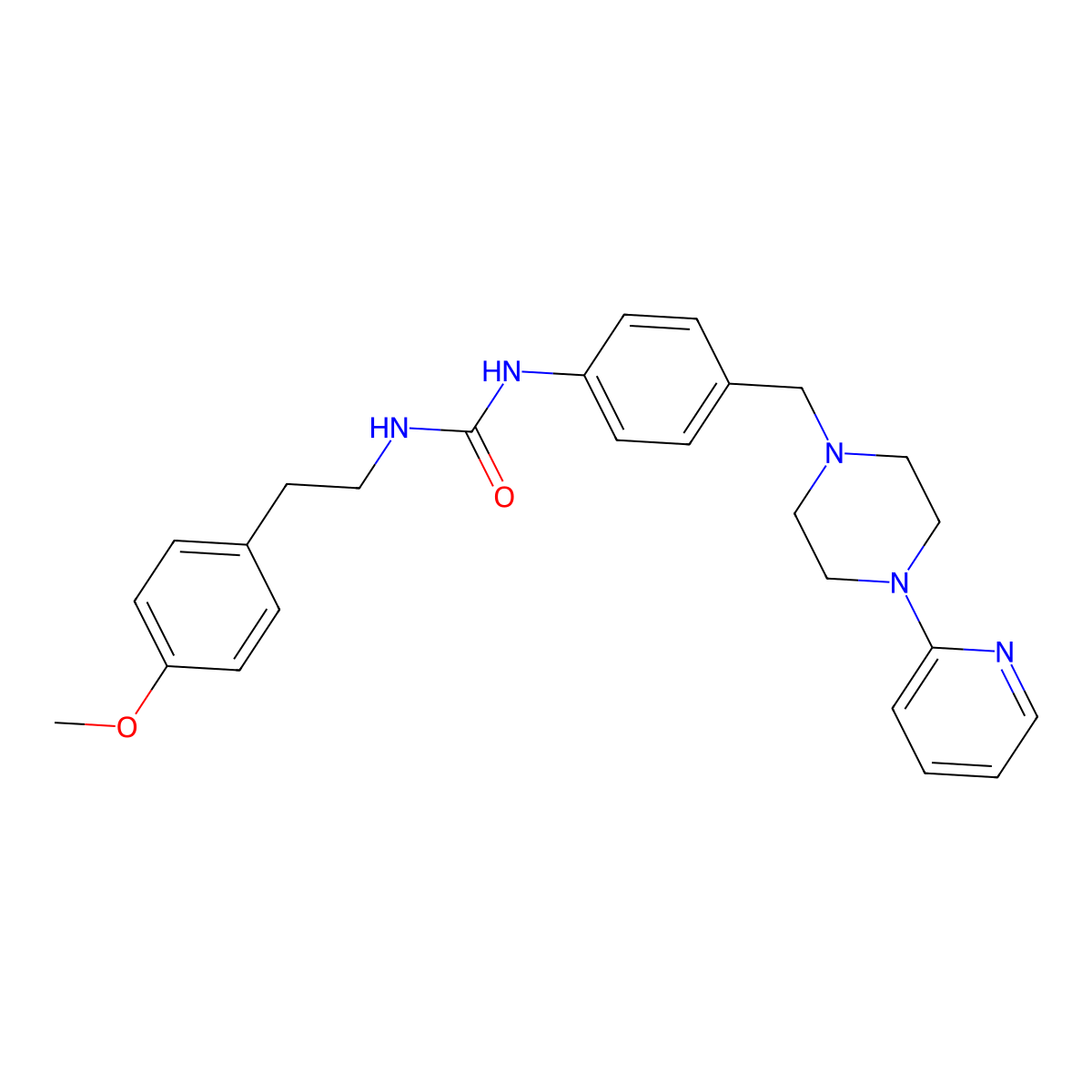 1-(4-Methoxyphenethyl)-3-(4-((4-(pyridin-2-yl)piperazin-1-yl)methyl)phenyl)urea molecular structure, CAS 1171166-42-9