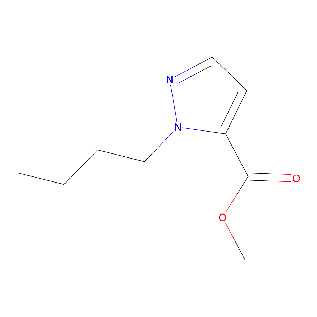 methyl 1-butyl-1H-pyrazole-5-carboxylate molecular structure, CAS 1171168-74-3