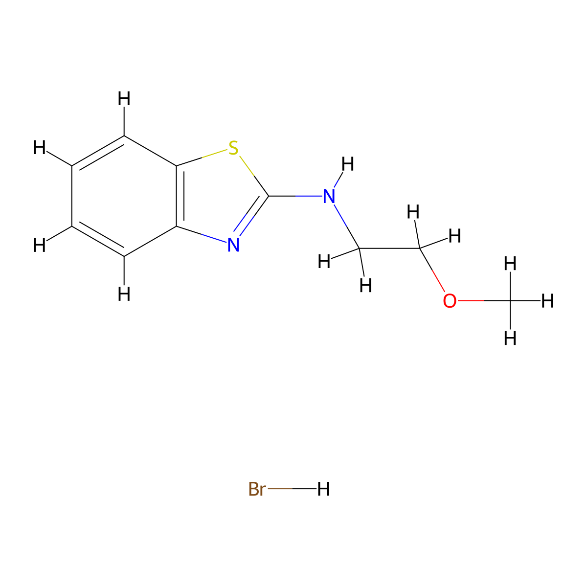N-(2-methoxyethyl)-1,3-benzothiazol-2-amine hydrobromide molecular structure, CAS 1171169-16-6