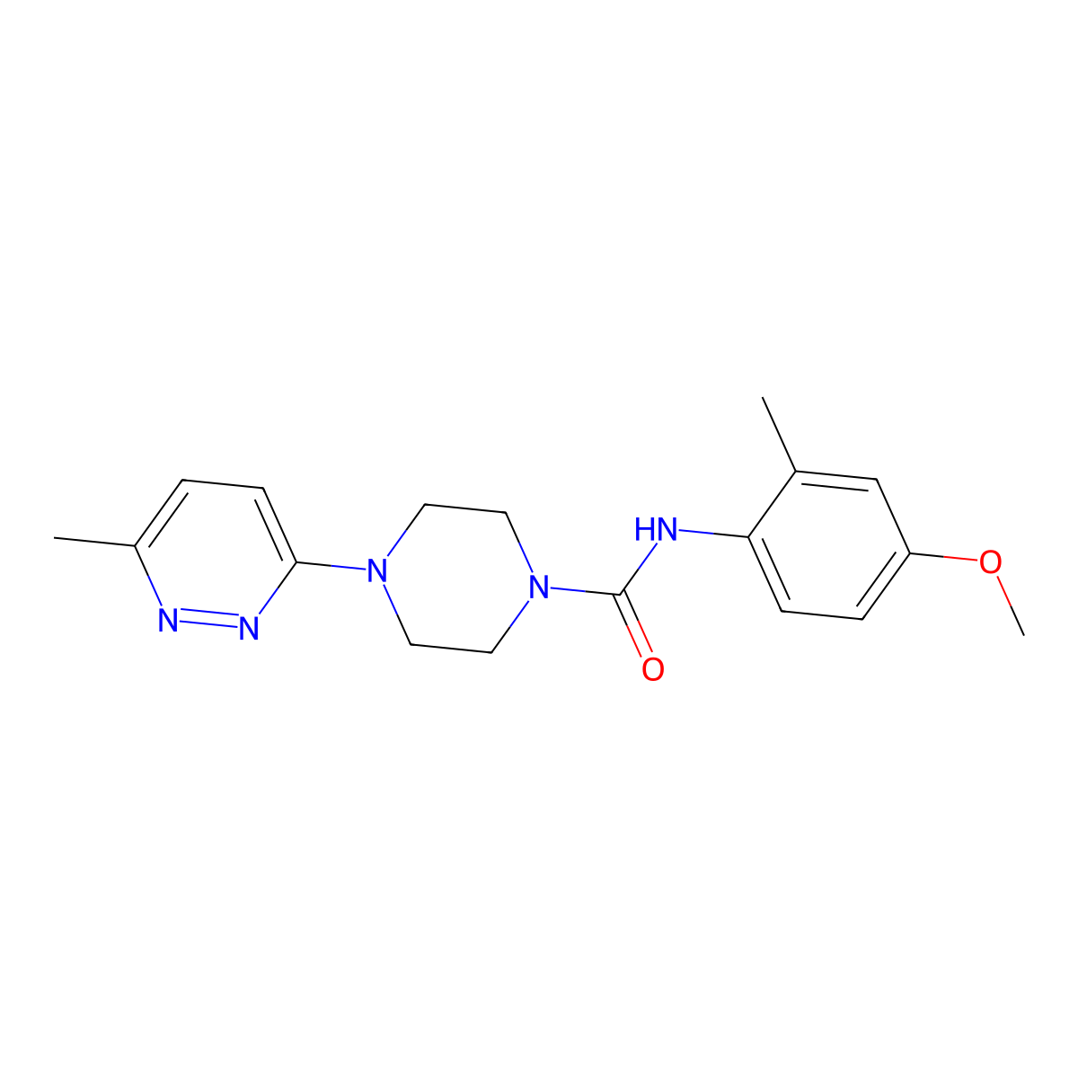 N-(4-methoxy-2-methylphenyl)-4-(6-methylpyridazin-3-yl)piperazine-1-carboxamide molecular structure, CAS 1171173-42-4