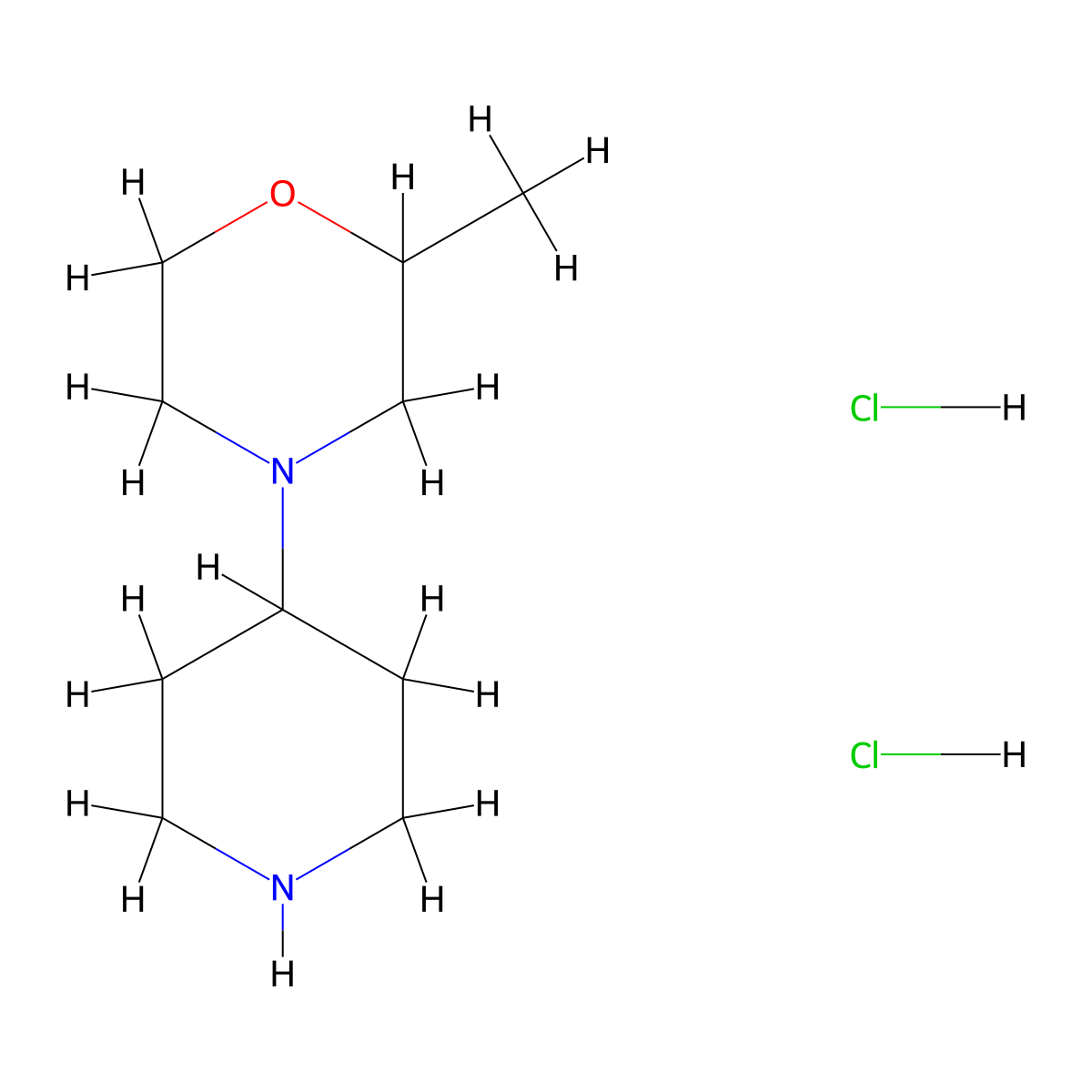 2-Methyl-4-(piperidin-4-yl)morpholine dihydrochloride molecular structure, CAS 1171177-80-2