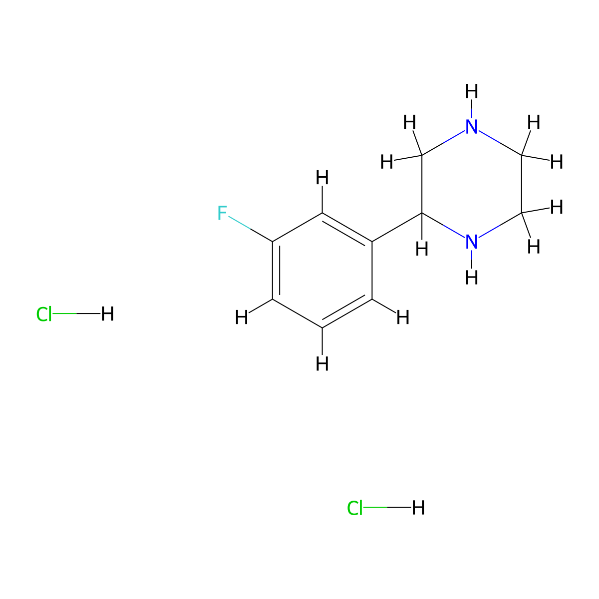 2-(3-Fluorophenyl)piperazine dihydrochloride molecular structure, CAS 1171181-31-9