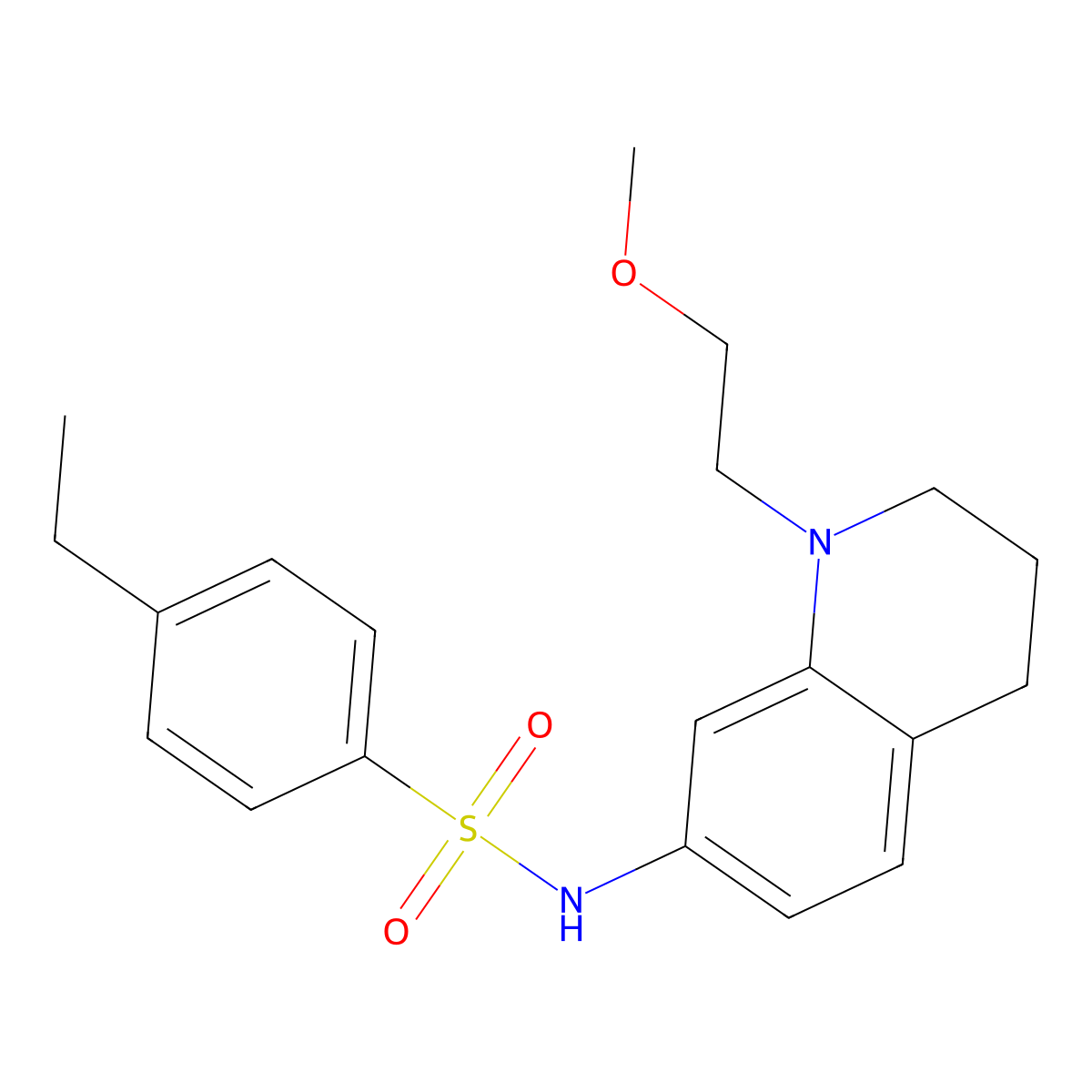 4-ethyl-N-(1-(2-methoxyethyl)-1,2,3,4-tetrahydroquinolin-7-yl)benzenesulfonamide molecular structure, CAS 1171182-58-3