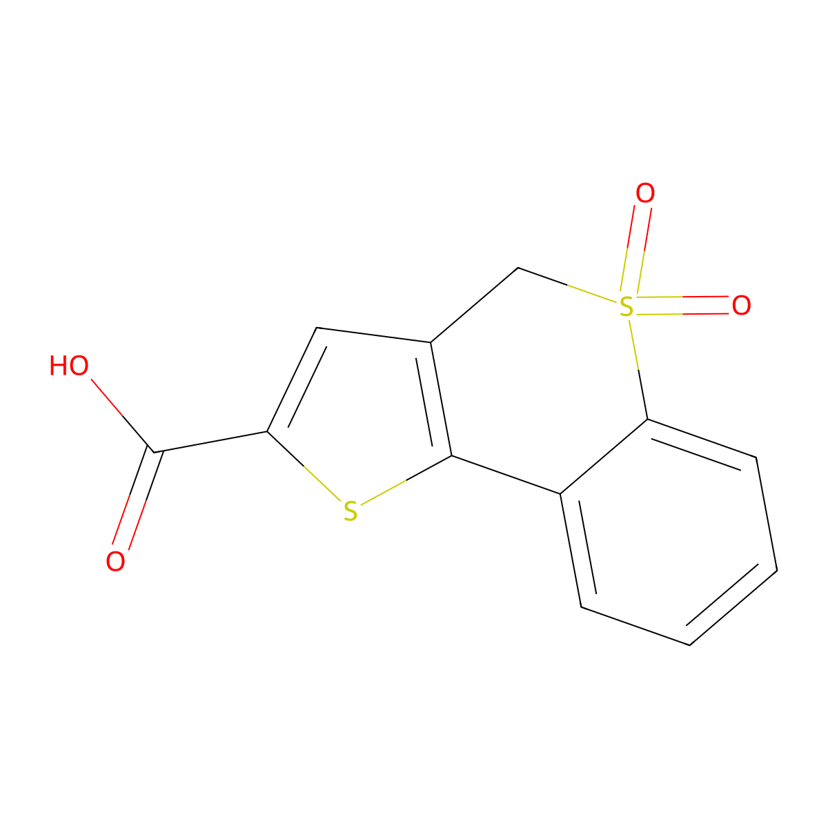 4H-thieno[3,2-c]thiochromene-2-carboxylic acid 5,5-dioxide molecular structure, CAS 1171193-99-9