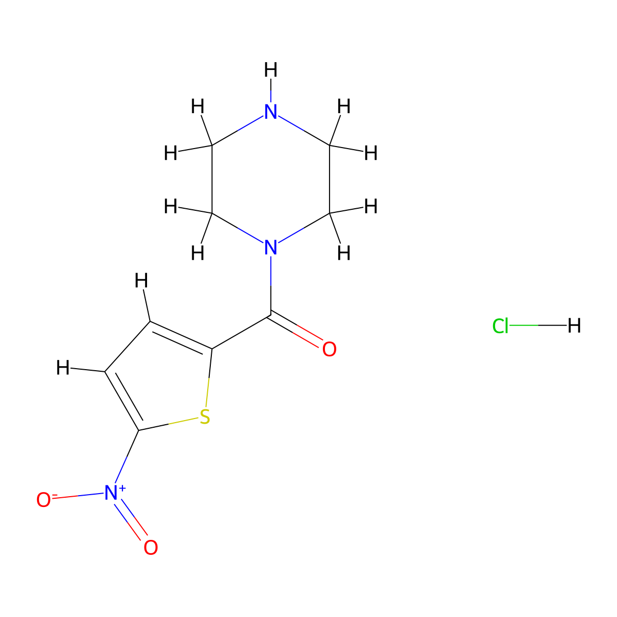 1-(5-Nitrothiophene-2-carbonyl)piperazine hydrochloride molecular structure, CAS 1171194-70-9