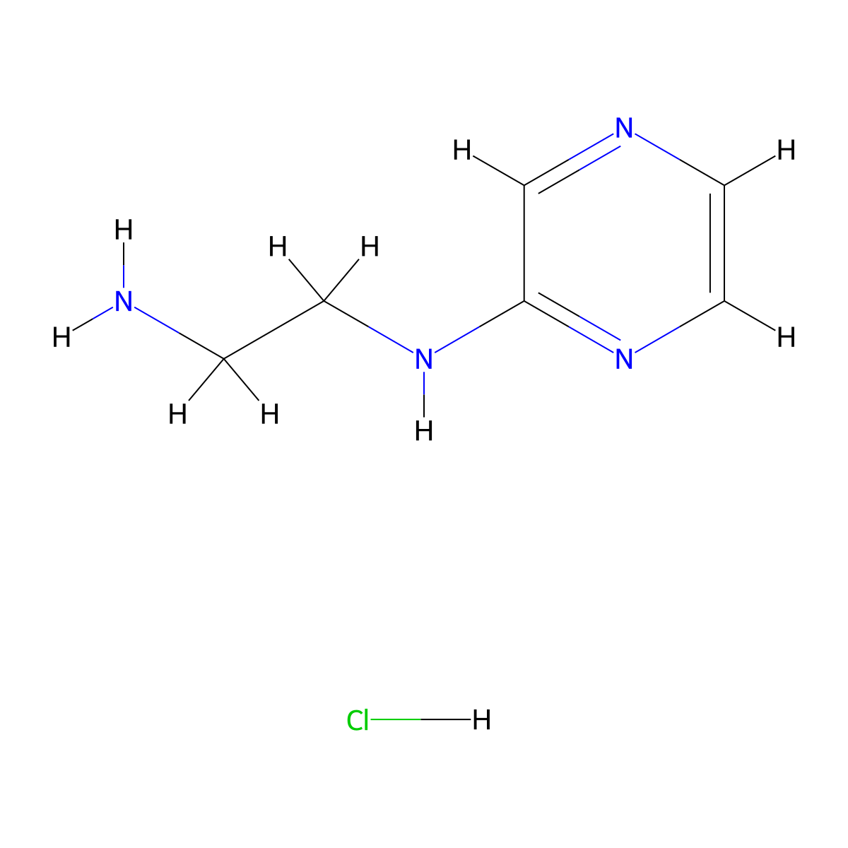 N1-(Pyrazin-2-yl)ethane-1,2-diamine hydrochloride molecular structure, CAS 1171195-10-0