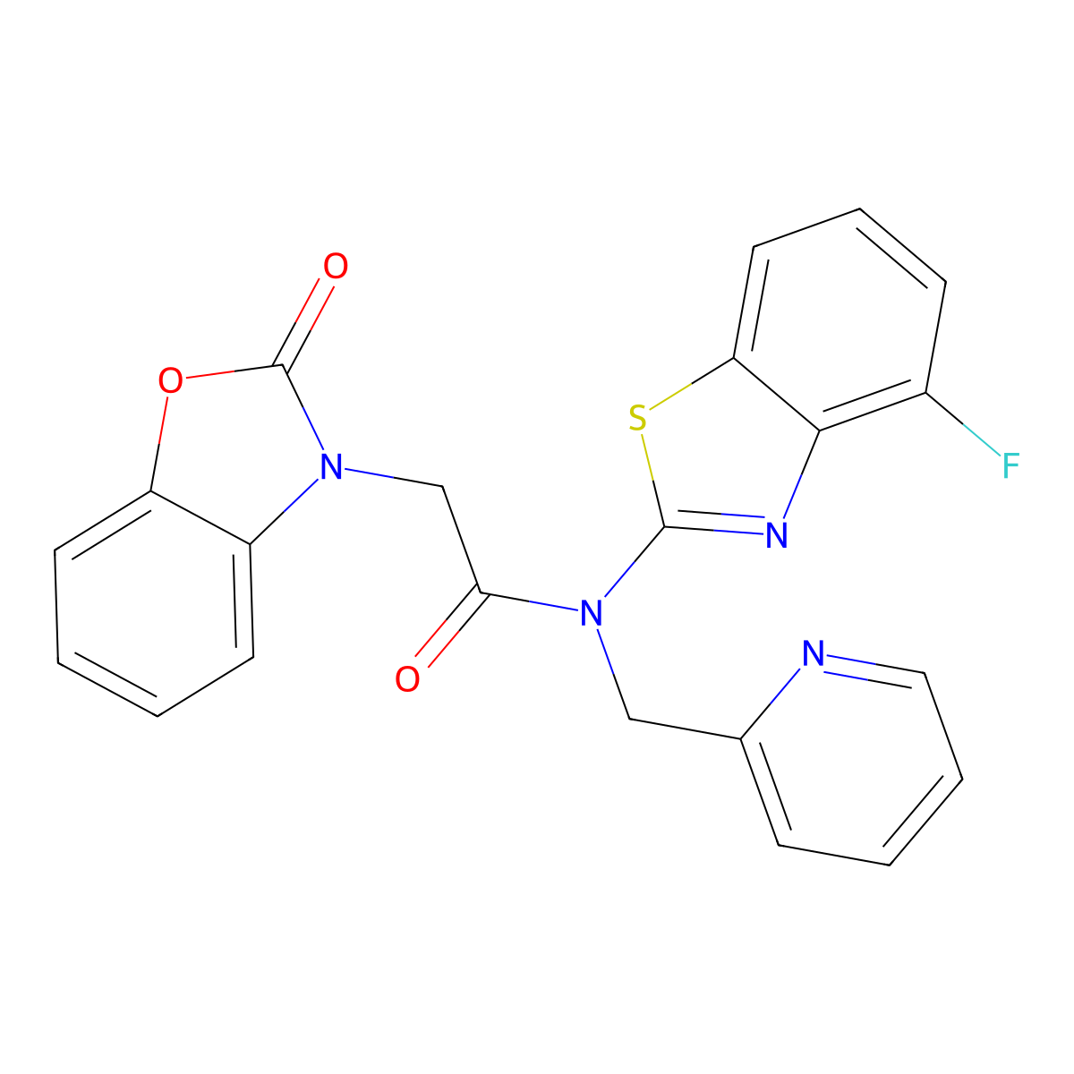 N-(4-fluorobenzo[d]thiazol-2-yl)-2-(2-oxobenzo[d]oxazol-3(2H)-yl)-N-(pyridin-2-ylmethyl)acetamide molecular structure, CAS 1171195-48-4