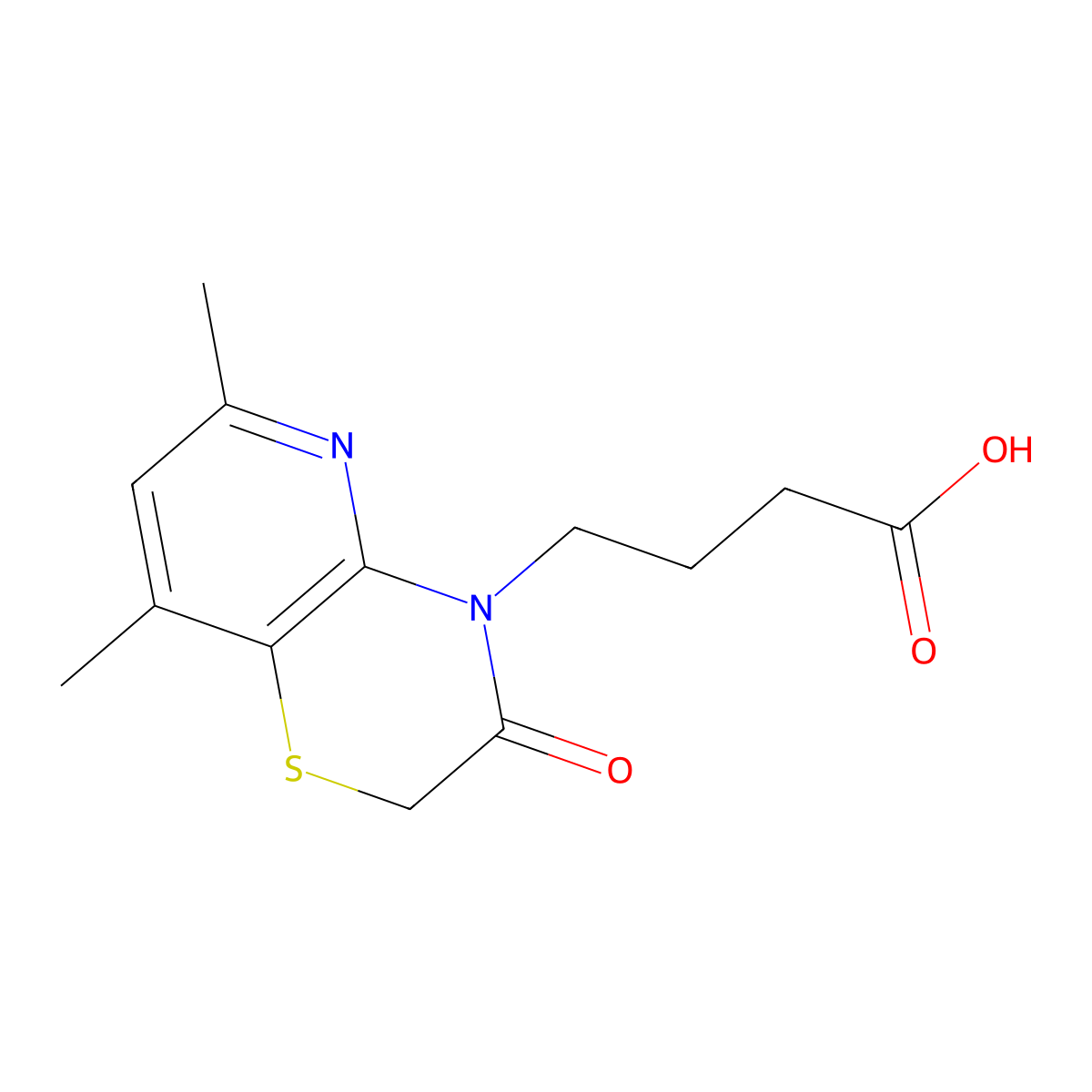 4-(6,8-Dimethyl-3-oxo-2,3-dihydro-4H-pyrido[3,2-b][1,4]thiazin-4-yl)butanoic acid molecular structure, CAS 1171196-30-7
