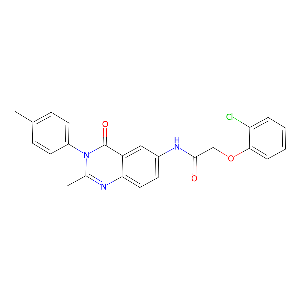 2-(2-chlorophenoxy)-N-(2-methyl-4-oxo-3-(p-tolyl)-3,4-dihydroquinazolin-6-yl)acetamide molecular structure, CAS 1171198-16-5