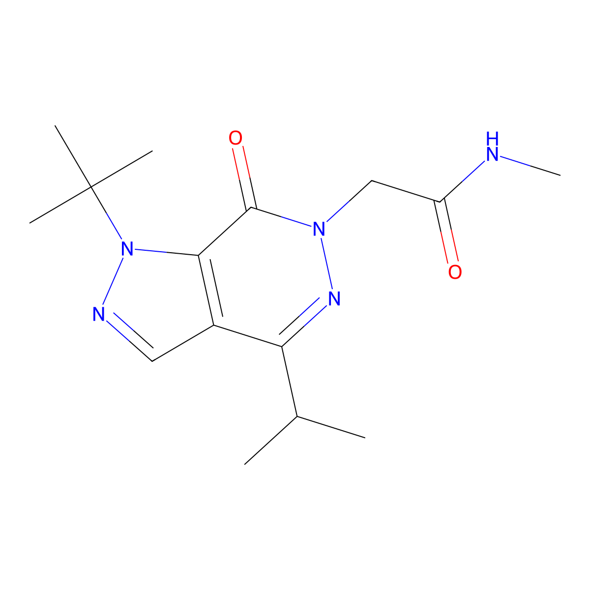 2-(1-(tert-butyl)-4-isopropyl-7-oxo-1H-pyrazolo[3,4-d]pyridazin-6(7H)-yl)-N-methylacetamide molecular structure, CAS 1171199-57-7