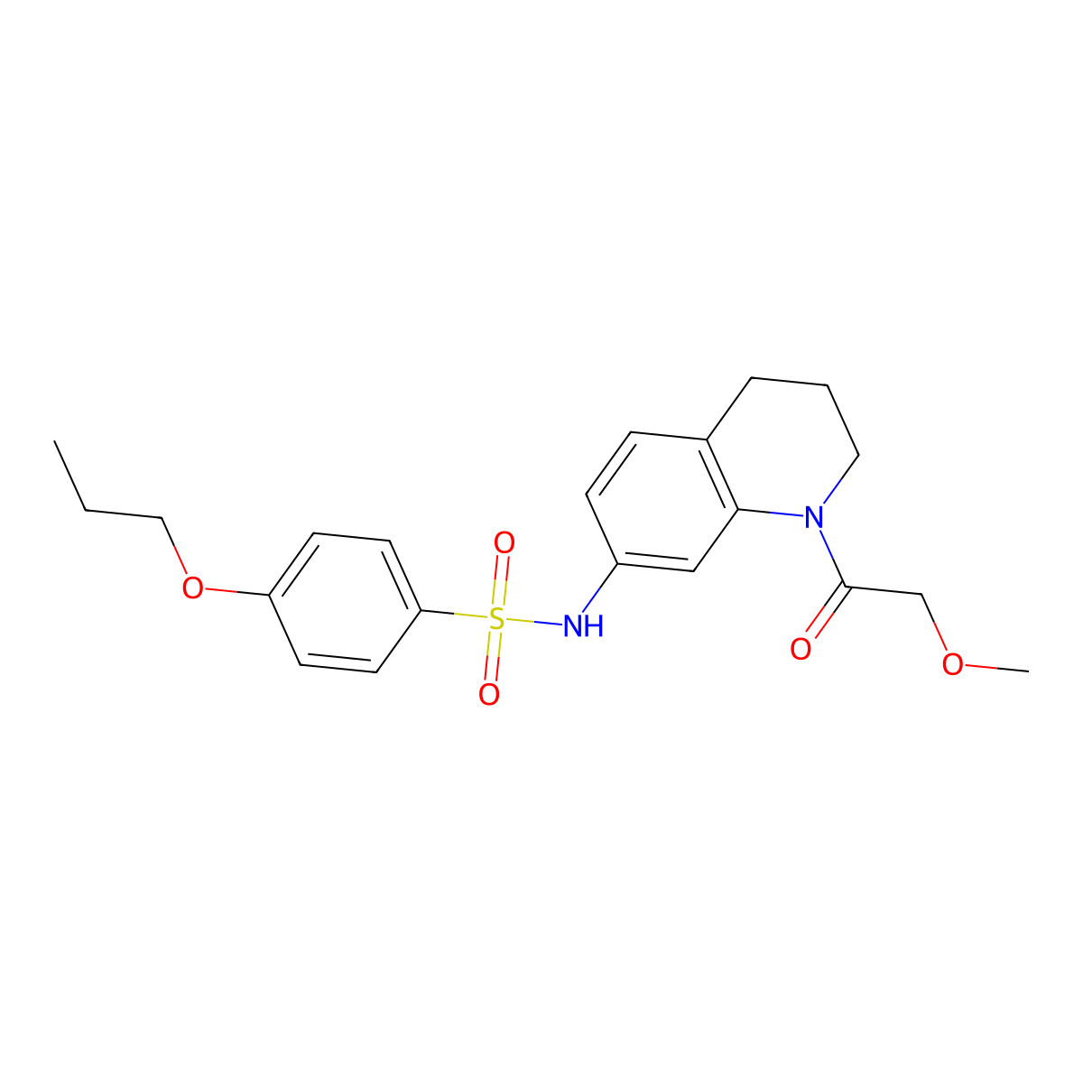 N-(1-(2-methoxyacetyl)-1,2,3,4-tetrahydroquinolin-7-yl)-4-propoxybenzenesulfonamide molecular structure, CAS 1171199-85-1