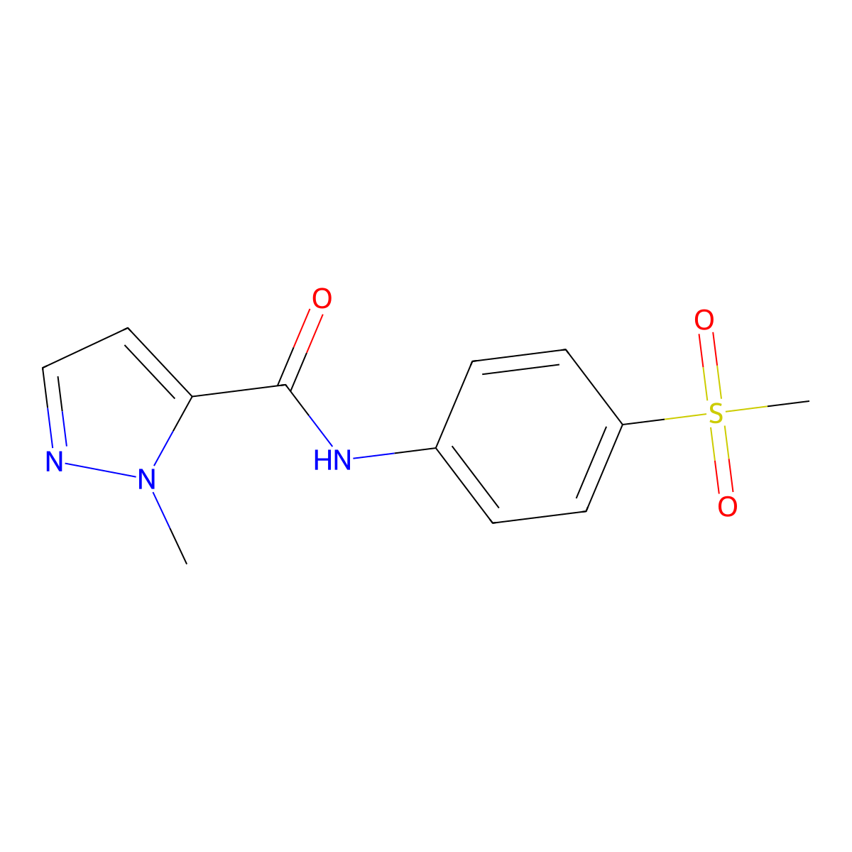 N-(4-methanesulfonylphenyl)-1-methyl-1H-pyrazole-5-carboxamide molecular structure, CAS 1171203-55-6