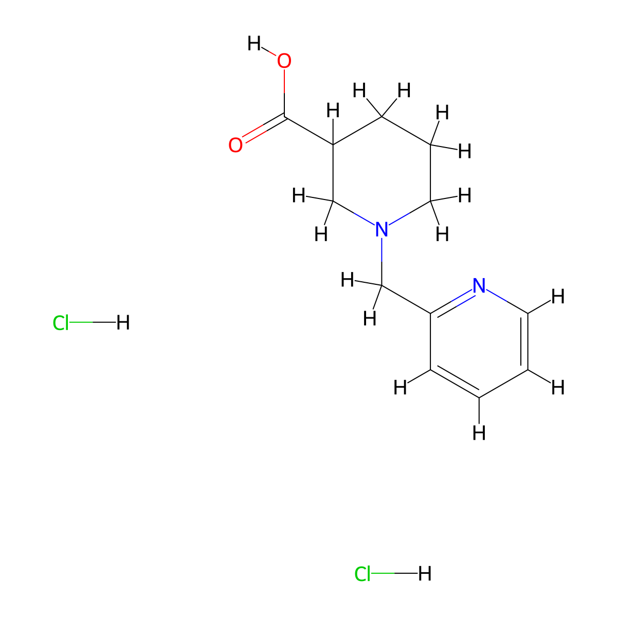 1-(Pyridin-2-ylmethyl)piperidine-3-carboxylic acid dihydrochloride molecular structure, CAS 1171204-54-8