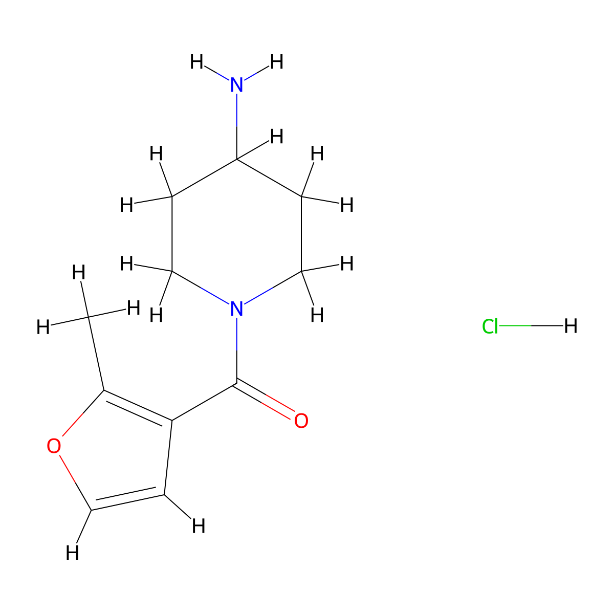 1-(2-Methylfuran-3-carbonyl)piperidin-4-amine hydrochloride molecular structure, CAS 1171204-65-1