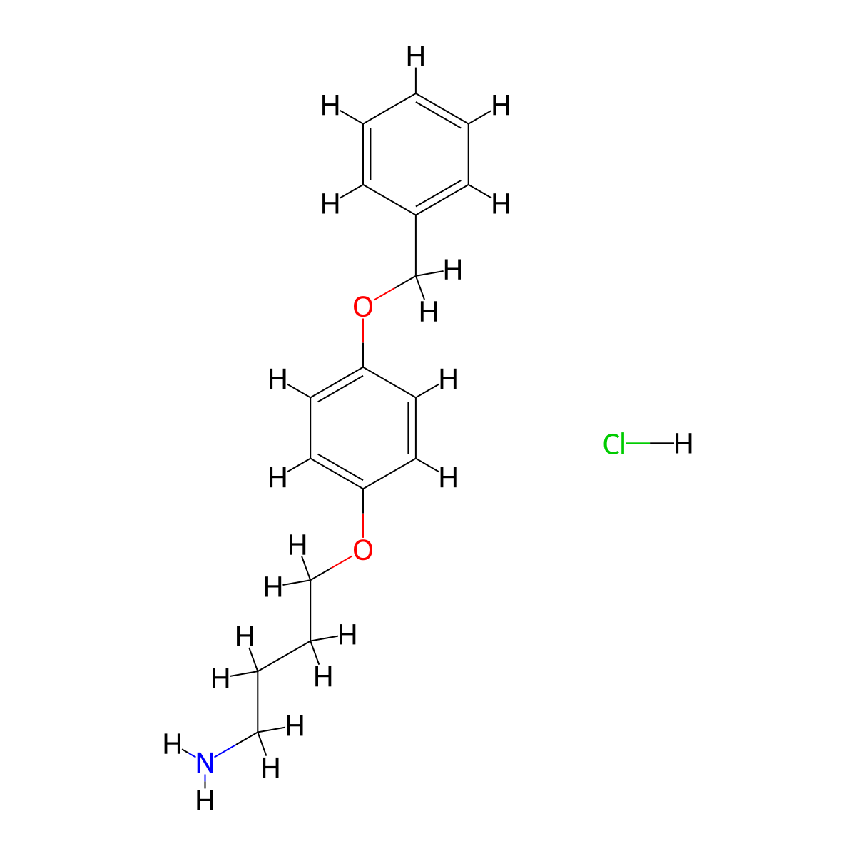 4-[4-(Benzyloxy)phenoxy]butan-1-amine hydrochloride molecular structure, CAS 1171212-32-0