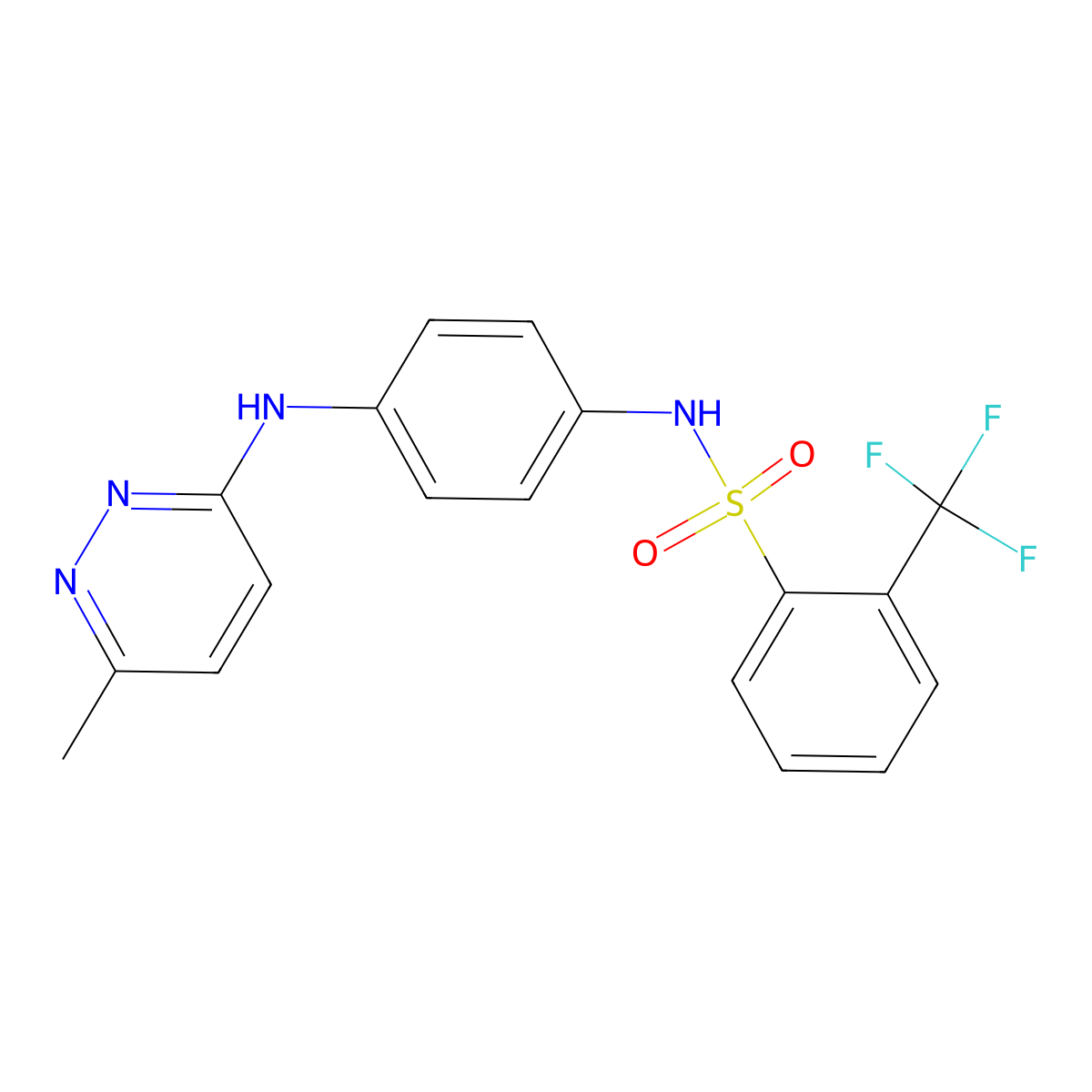 N-(4-((6-methylpyridazin-3-yl)amino)phenyl)-2-(trifluoromethyl)benzenesulfonamide molecular structure, CAS 1171212-77-3