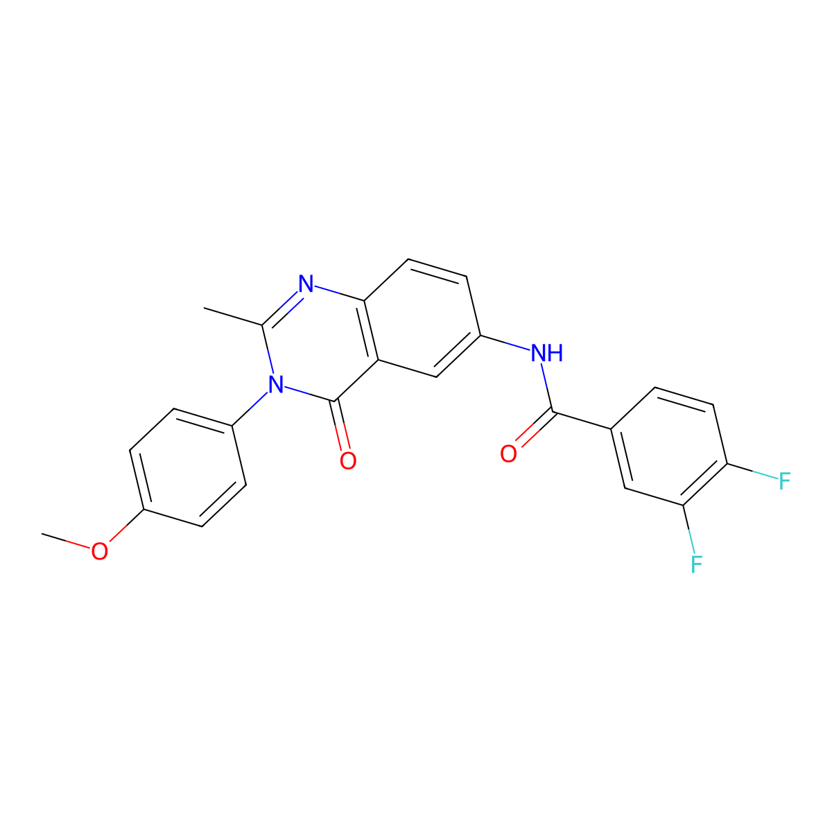3,4-difluoro-N-[3-(4-methoxyphenyl)-2-methyl-4-oxo-3,4-dihydroquinazolin-6-yl]benzamide molecular structure, CAS 1171214-50-8