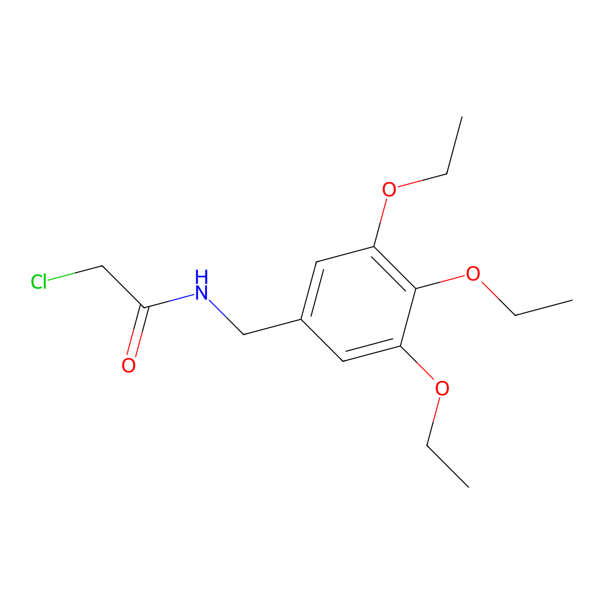 2-chloro-N-[(3,4,5-triethoxyphenyl)methyl]acetamide molecular structure, CAS 1171215-60-3