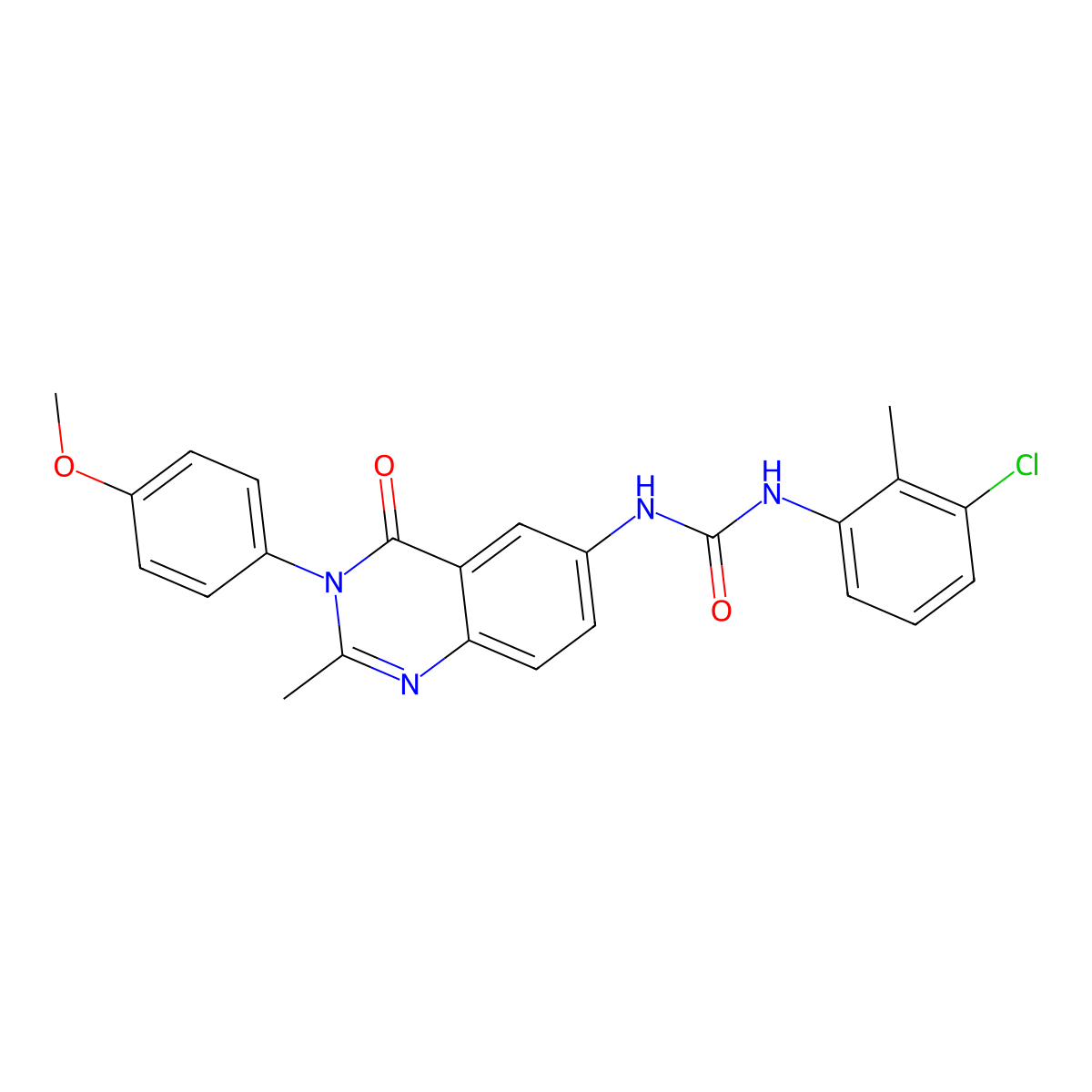 1-(3-Chloro-2-methylphenyl)-3-[3-(4-methoxyphenyl)-2-methyl-4-oxo-3,4-dihydroquinazolin-6-yl]urea molecular structure, CAS 1171219-32-1