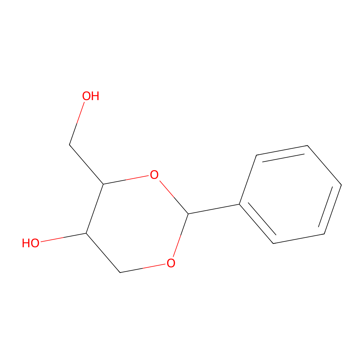1,3-Dioxane-4-methanol, 5-hydroxy-2-phenyl-, (2R,4S,5R)- molecular structure, CAS 117122-84-6