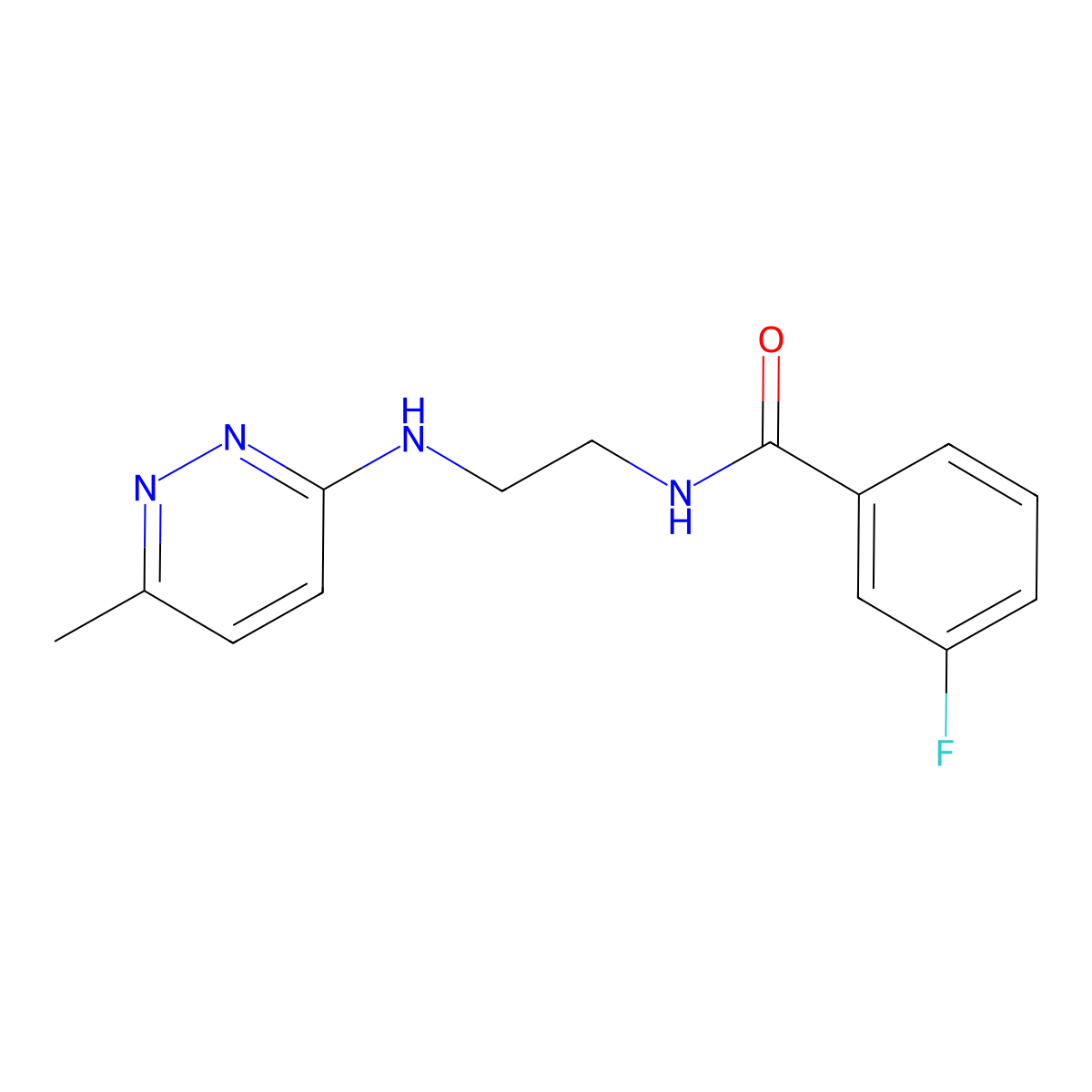 3-fluoro-N-(2-((6-methylpyridazin-3-yl)amino)ethyl)benzamide molecular structure, CAS 1171221-17-2
