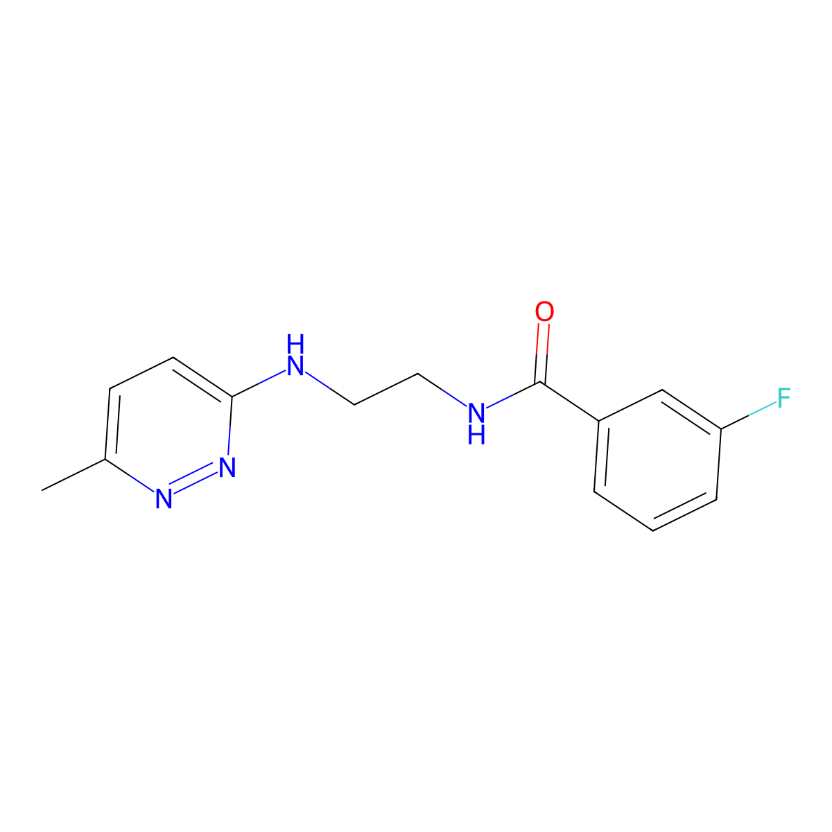 3-fluoro-N-(2-((6-methylpyridazin-3-yl)amino)ethyl)benzamide molecular structure, CAS 1171221-17-2
