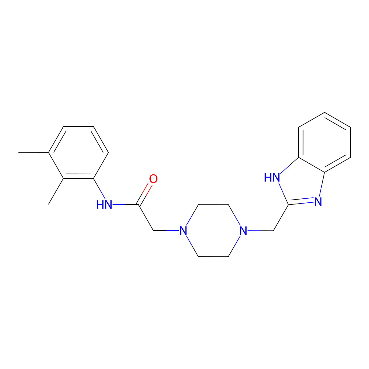 2-(4-((1H-benzo[d]imidazol-2-yl)methyl)piperazin-1-yl)-N-(2,3-dimethylphenyl)acetamide molecular structure, CAS 1171227-79-4