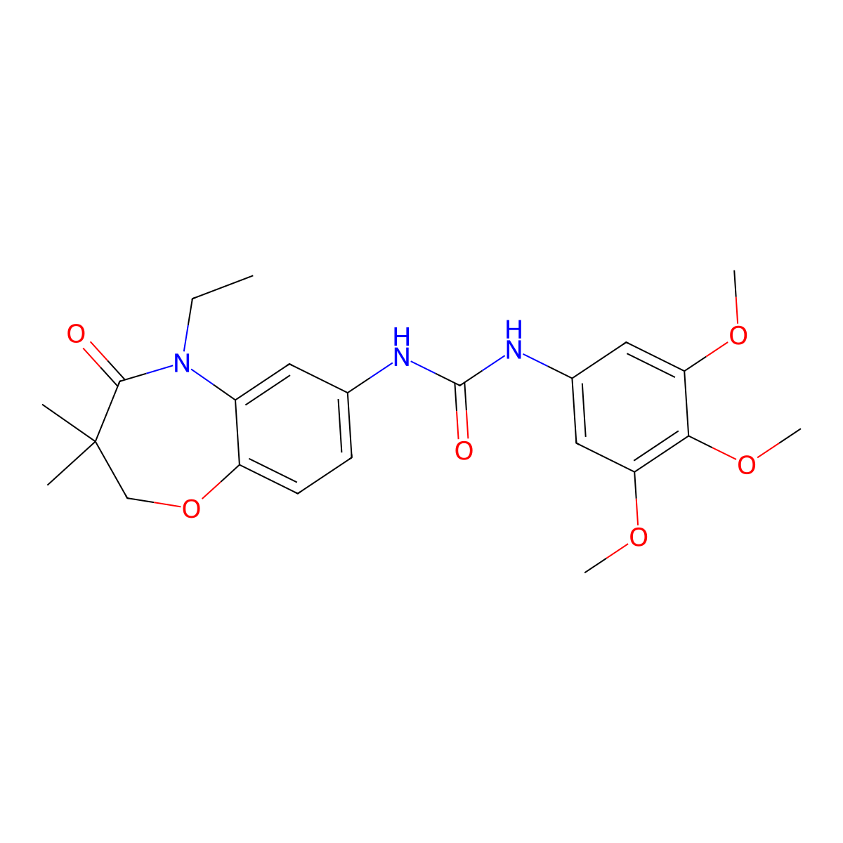 1-(5-Ethyl-3,3-dimethyl-4-oxo-2,3,4,5-tetrahydrobenzo[b][1,4]oxazepin-7-yl)-3-(3,4,5-trimethoxyphenyl)urea molecular structure, CAS 1171232-32-8