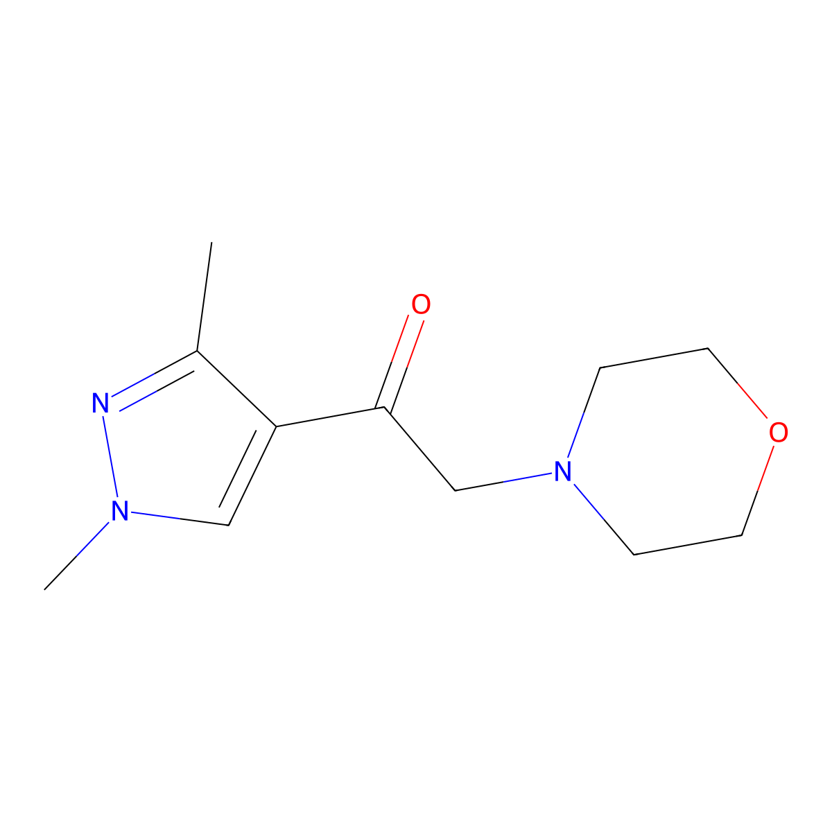 1-(1,3-Dimethylpyrazol-4-yl)-2-morpholin-4-ylethan-1-one molecular structure, CAS 1171236-06-8