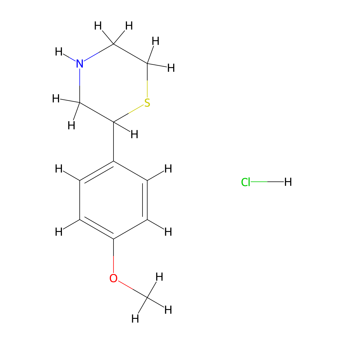 2-(4-Methoxyphenyl)thiomorpholine hydrochloride molecular structure, CAS 1171237-79-8