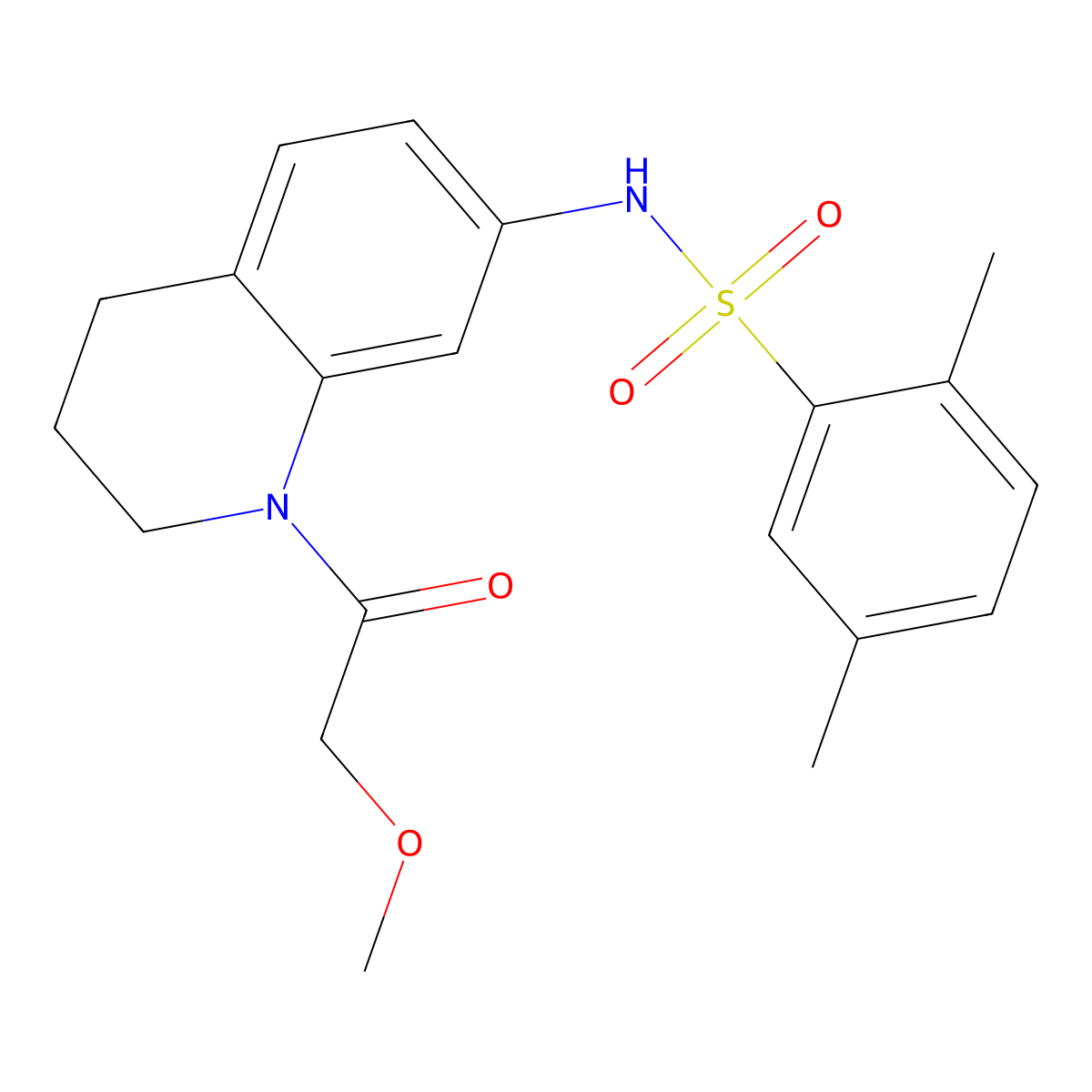 N-(1-(2-methoxyacetyl)-1,2,3,4-tetrahydroquinolin-7-yl)-2,5-dimethylbenzenesulfonamide molecular structure, CAS 1171238-30-4