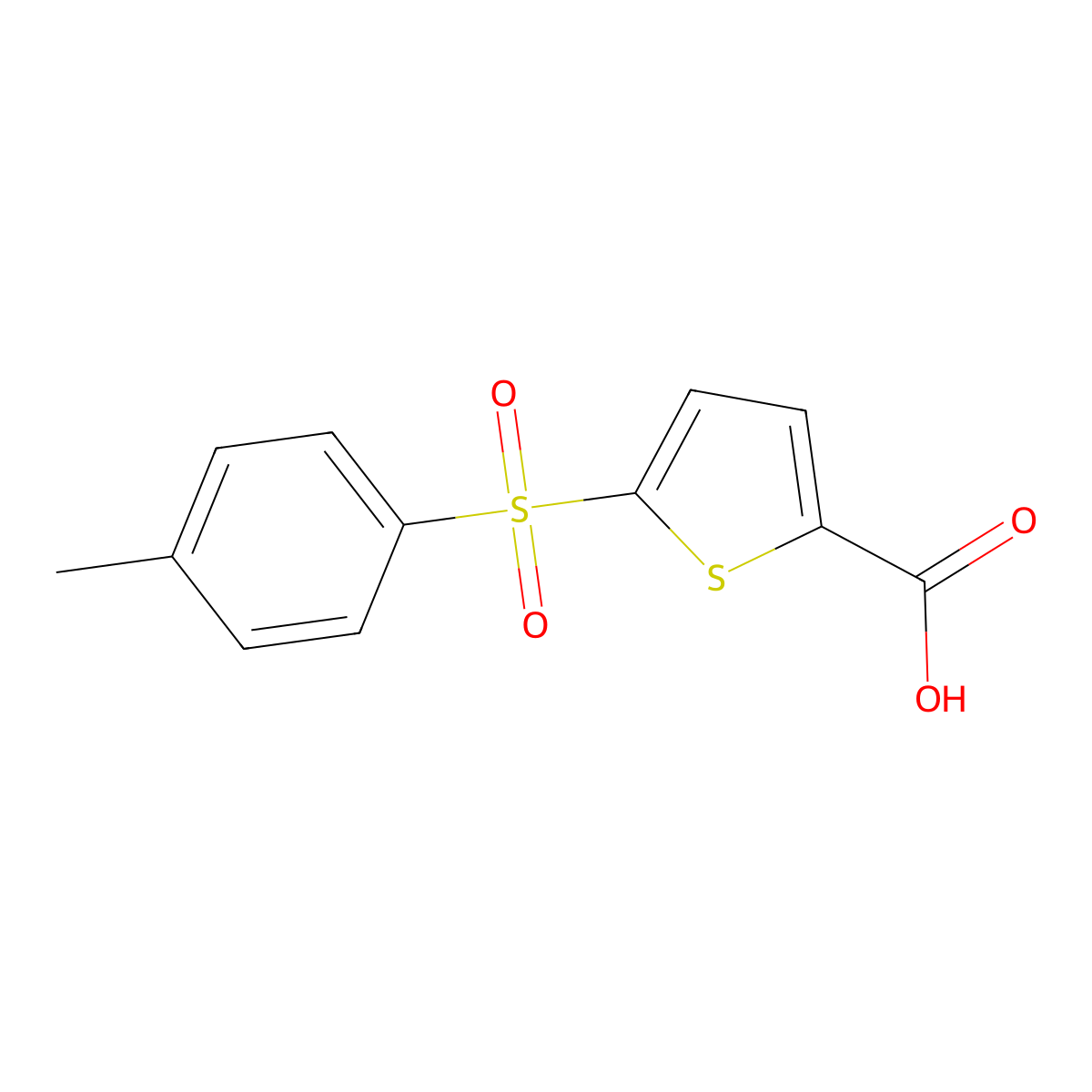 5-[(4-Methylphenyl)sulfonyl]thiophene-2-carboxylic acid molecular structure, CAS 1171239-09-0