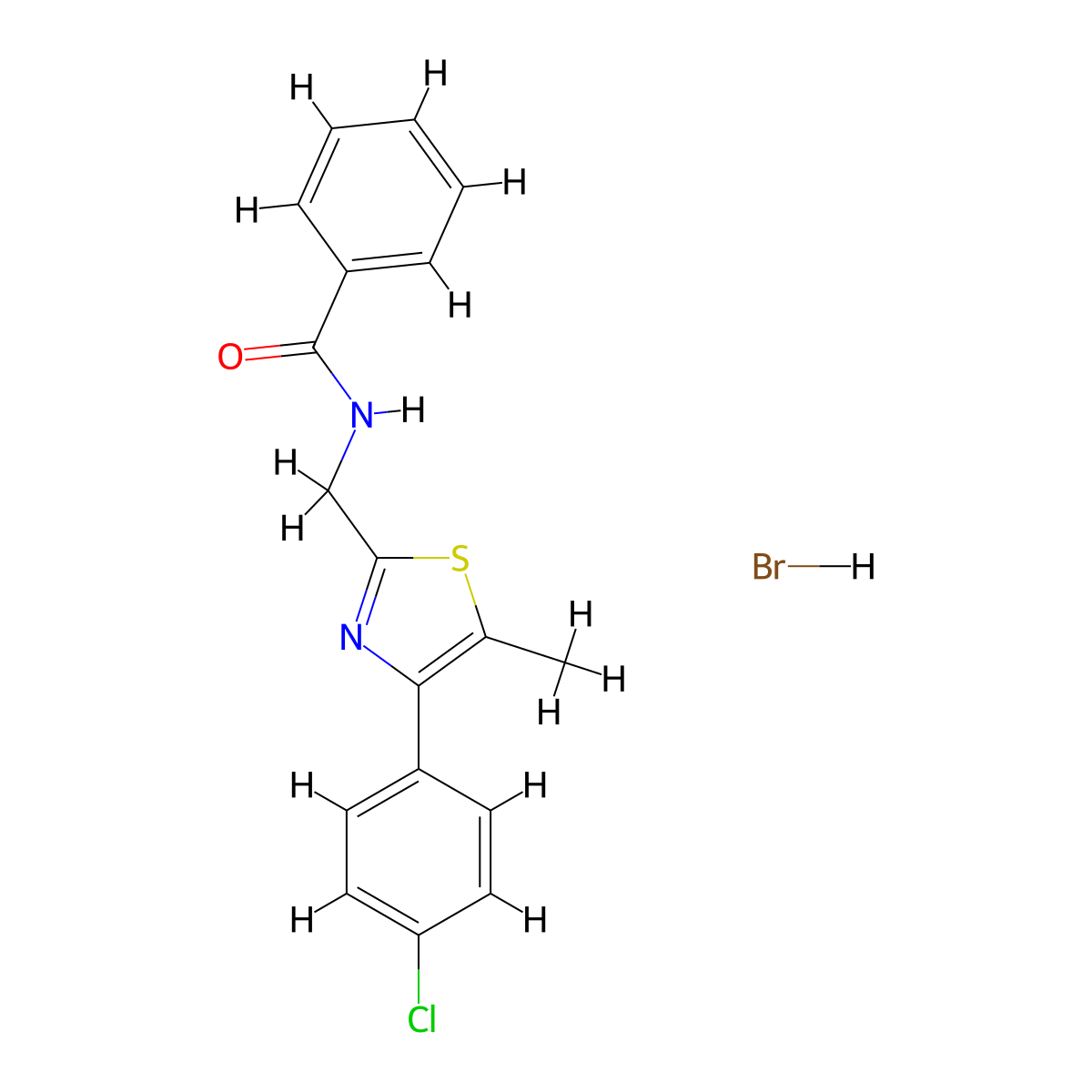 N-{[4-(4-chlorophenyl)-5-methyl-1,3-thiazol-2-yl]methyl}benzamide hydrobromide molecular structure, CAS 1171239-19-2