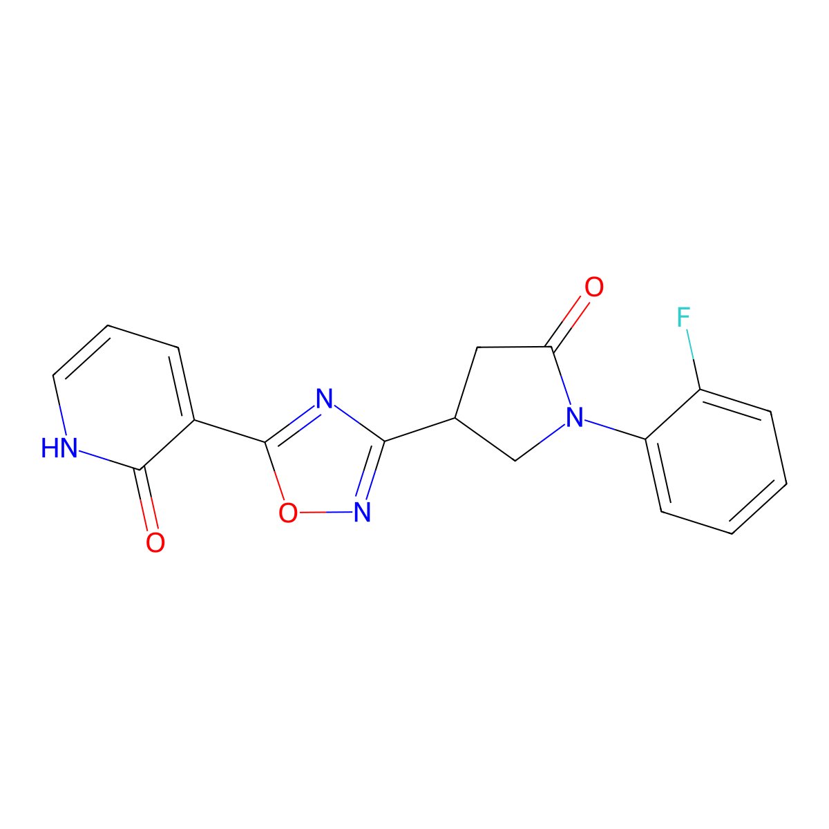 1-(2-Fluorophenyl)-4-[5-(2-hydroxypyridin-3-yl)-1,2,4-oxadiazol-3-yl]pyrrolidin-2-one molecular structure, CAS 1171241-06-7