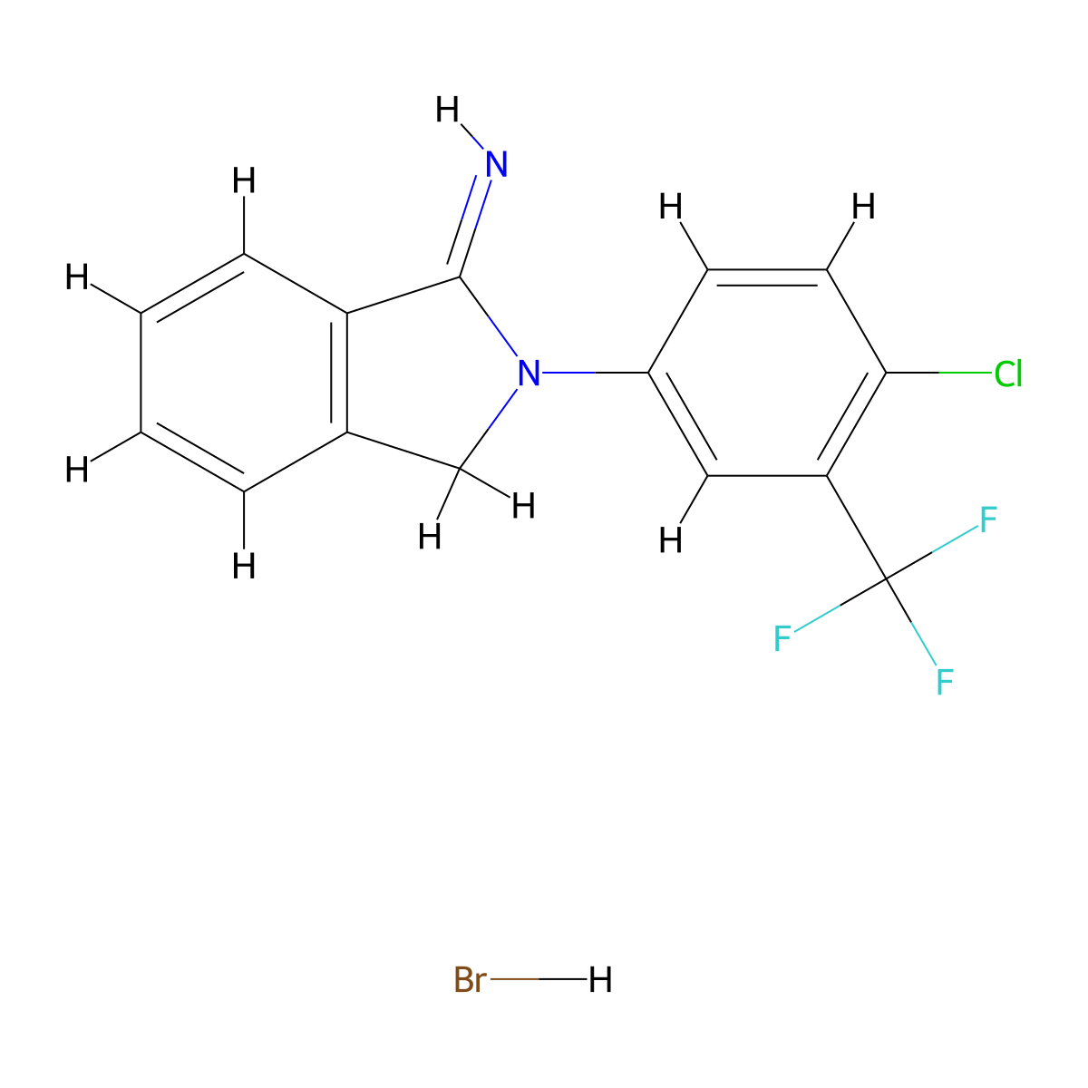 2-[4-Chloro-3-(trifluoromethyl)phenyl]isoindolin-1-imine hydrobromide molecular structure, CAS 1171242-52-6