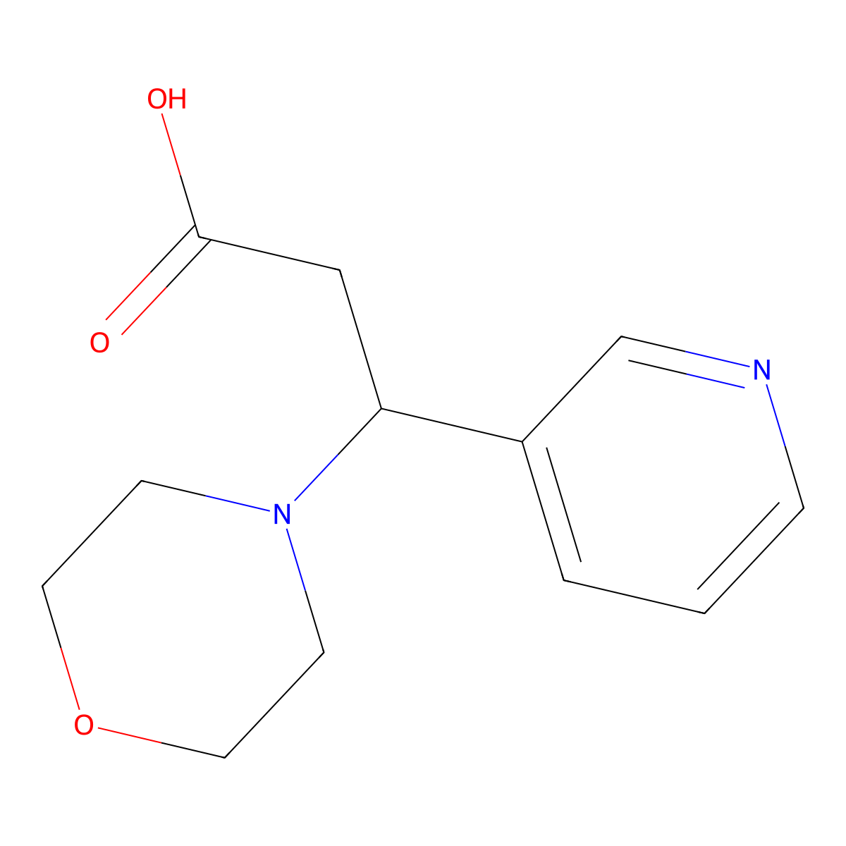 3-Morpholin-4-yl-3-pyridin-3-ylpropanoic acid molecular structure, CAS 1171242-99-1
