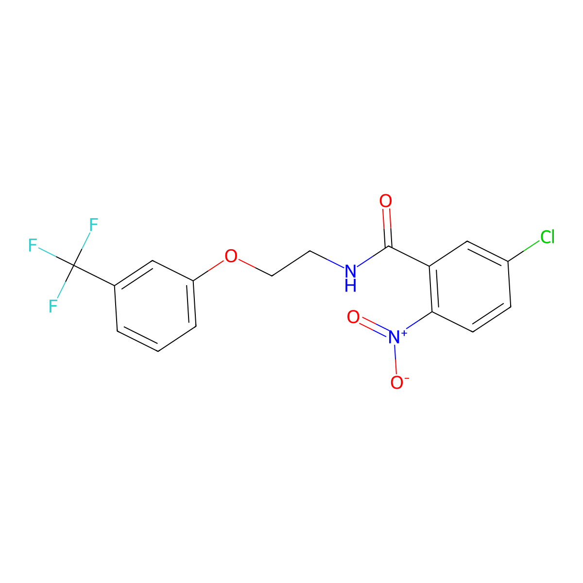 5-chloro-2-nitro-N-{2-[3-(trifluoromethyl)phenoxy]ethyl}benzamide molecular structure, CAS 1171312-78-9