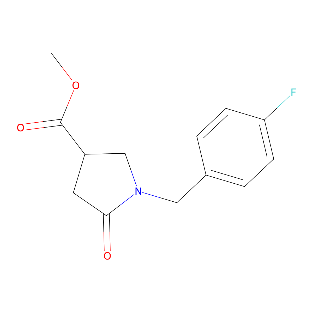 Methyl 1-[(4-fluorophenyl)methyl]-5-oxopyrrolidine-3-carboxylate molecular structure, CAS 1171317-52-4