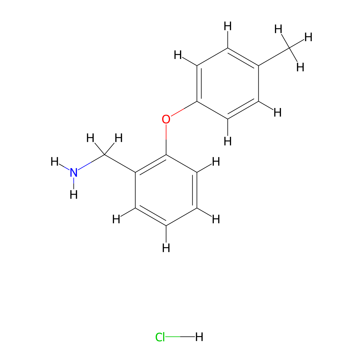 2-(4-Methylphenoxy)benzylamine hydrochloride molecular structure, CAS 1171318-10-7