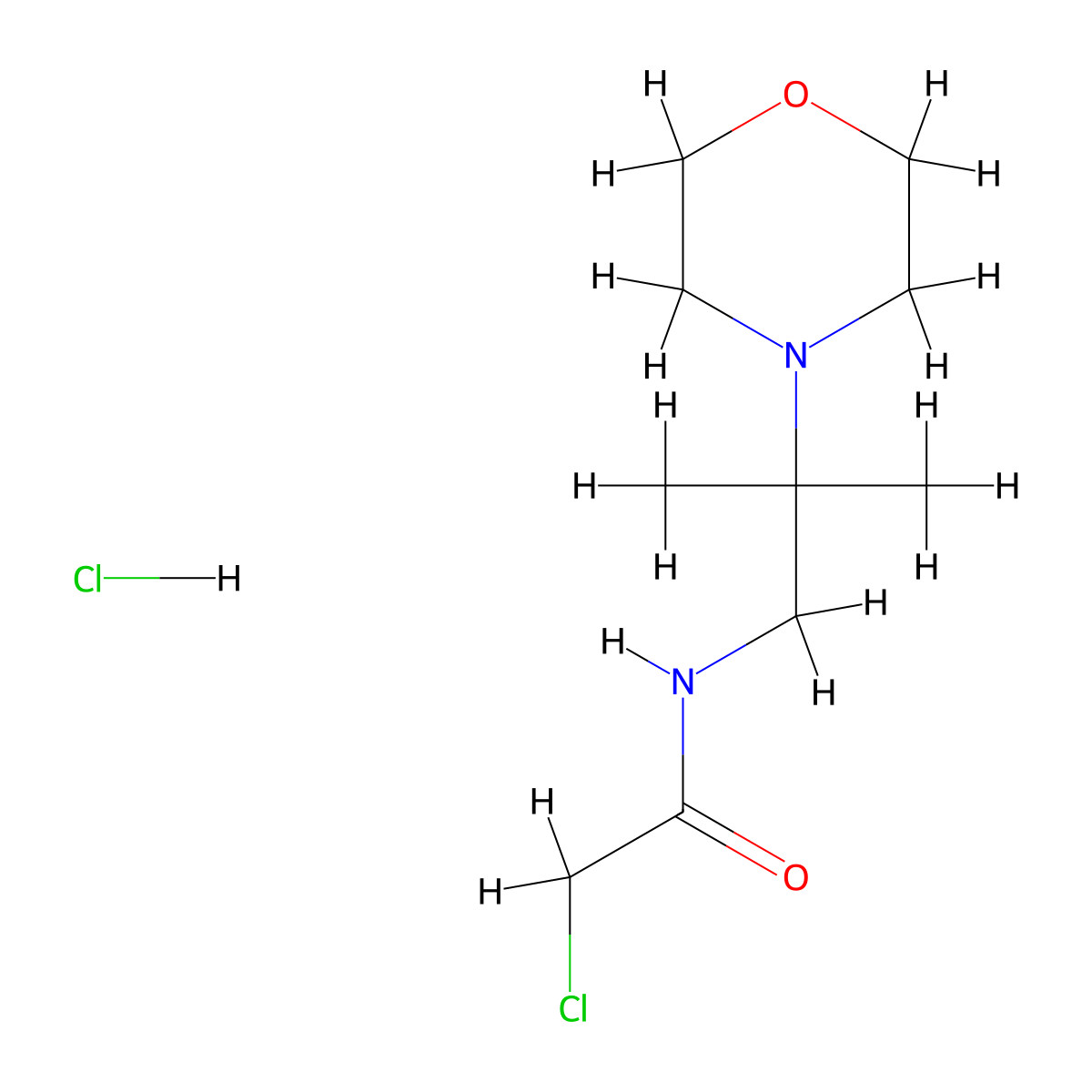 2-chloro-N-[2-methyl-2-(morpholin-4-yl)propyl]acetamide hydrochloride molecular structure, CAS 1171318-29-8