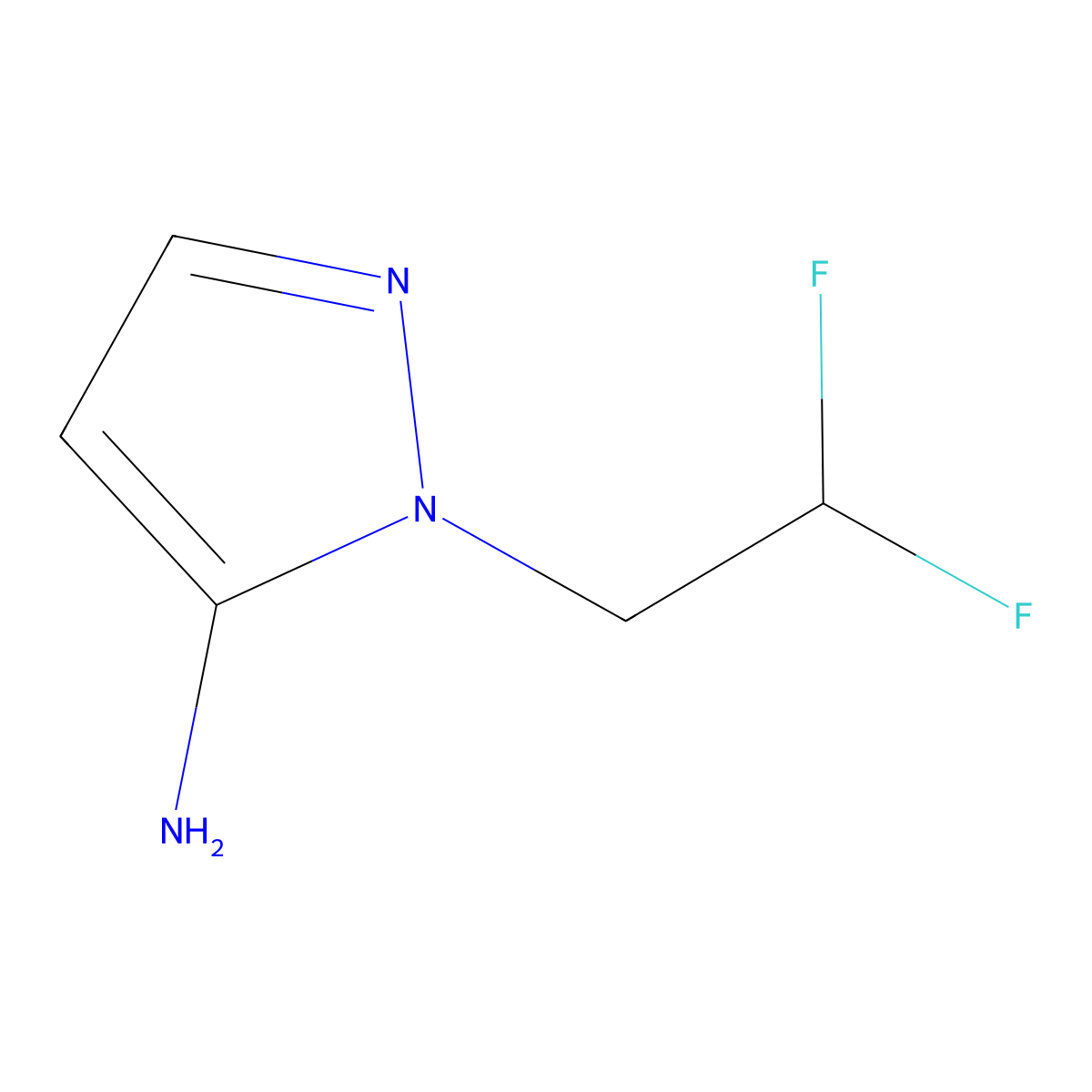 1-(2,2-difluoroethyl)-1H-pyrazol-5-amine molecular structure, CAS 1171319-69-9