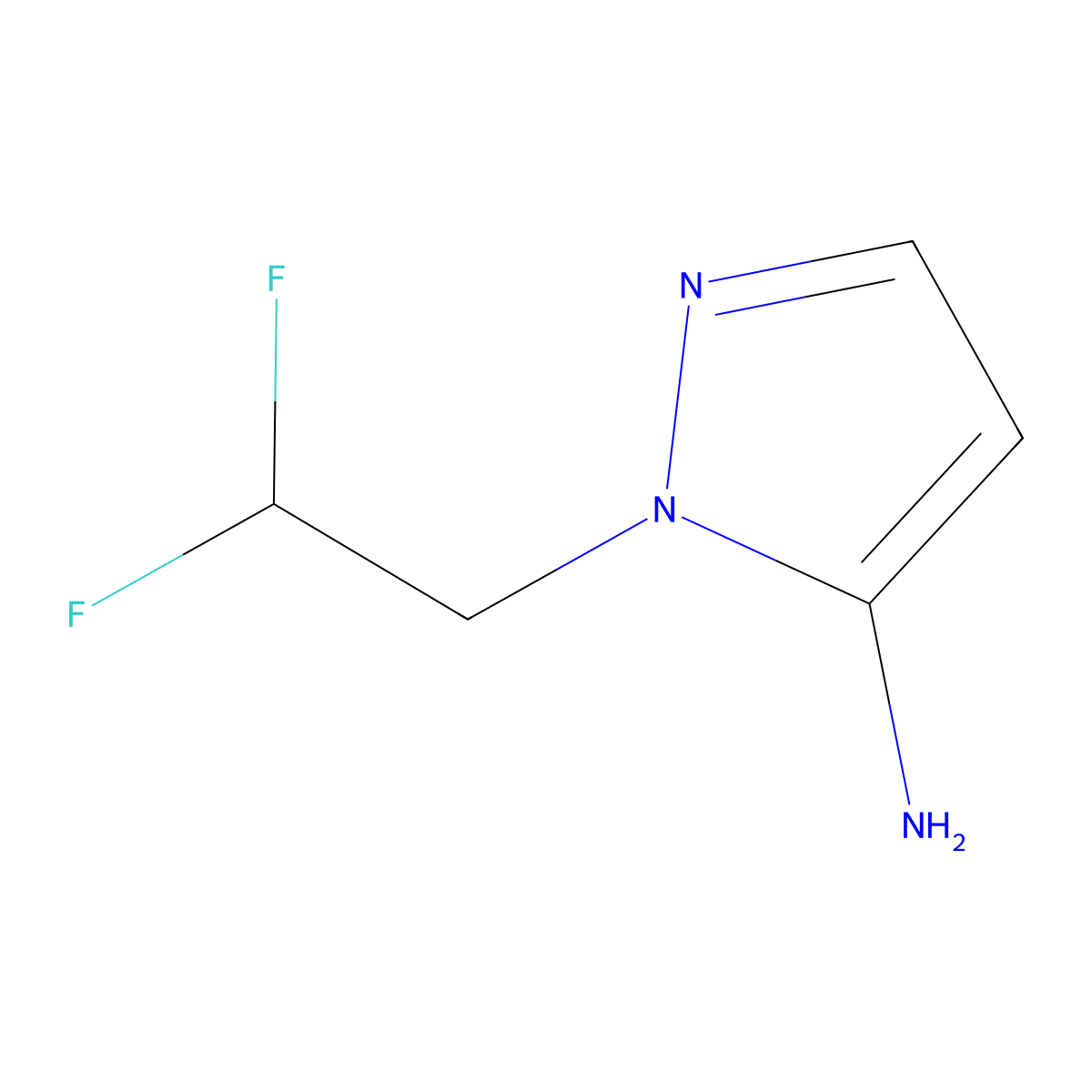 1-(2,2-difluoroethyl)-1H-pyrazol-5-amine molecular structure, CAS 1171319-69-9