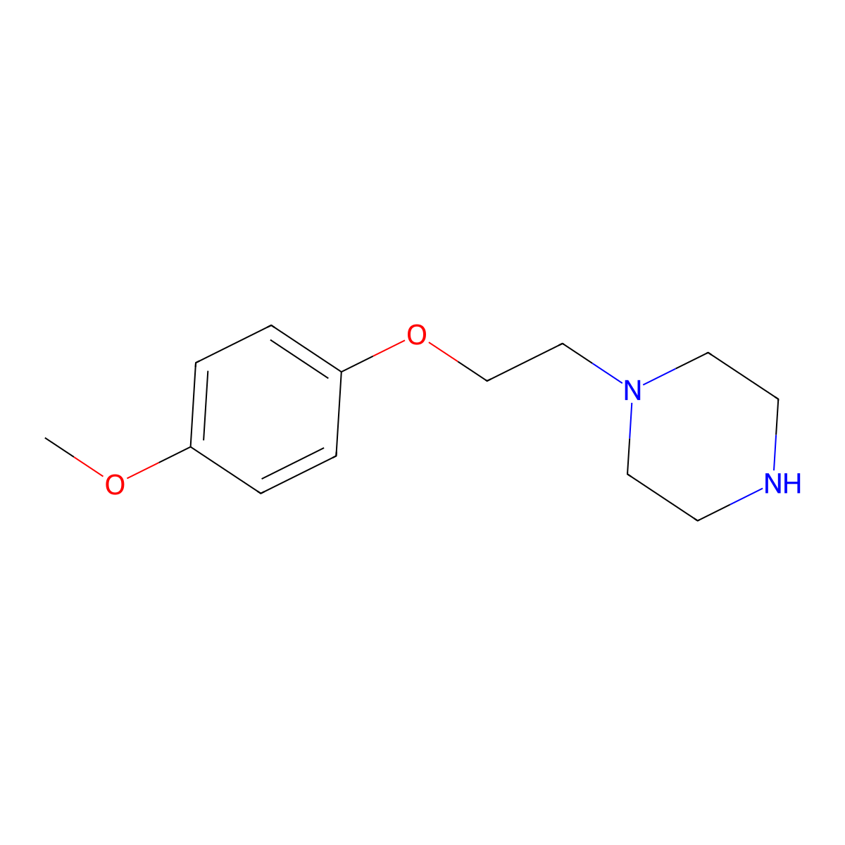 1-[2-(4-Methoxy-phenoxy)-ethyl]-piperazine molecular structure, CAS 117132-44-2