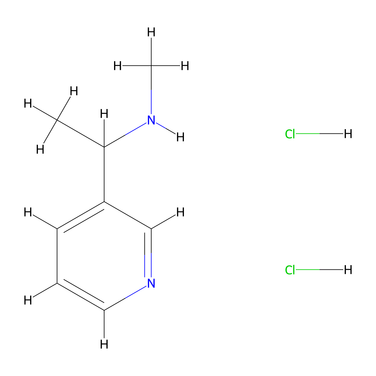Methyl[1-(pyridin-3-yl)ethyl]amine dihydrochloride molecular structure, CAS 1171321-50-8